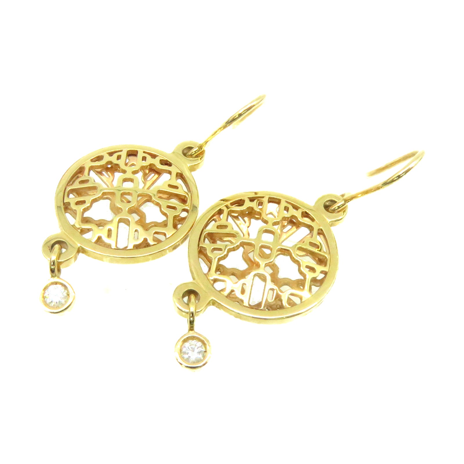 HERMES 18K玫瑰金Chaine d'Ancre Earrings耳环金色