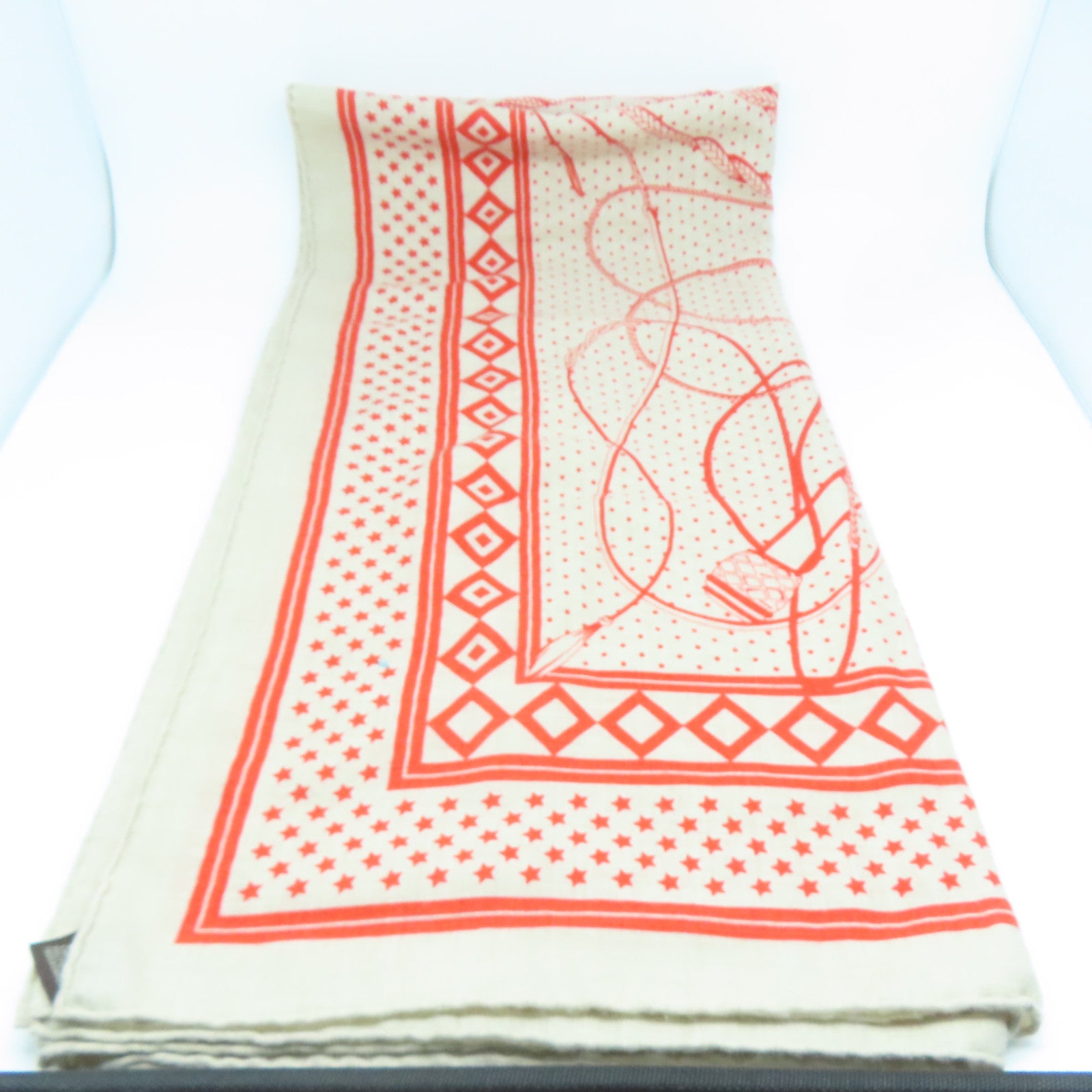 HERMES 羊絨/絲質Scarf圍巾橙色