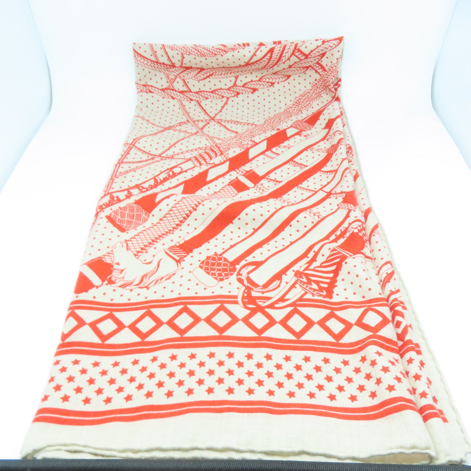 HERMES 羊絨/絲質Scarf圍巾橙色