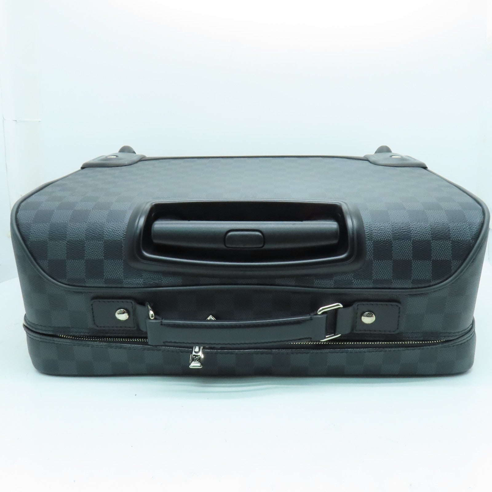 LOUIS VUITTON Damier Pilot Case銀扣行李箱黑色