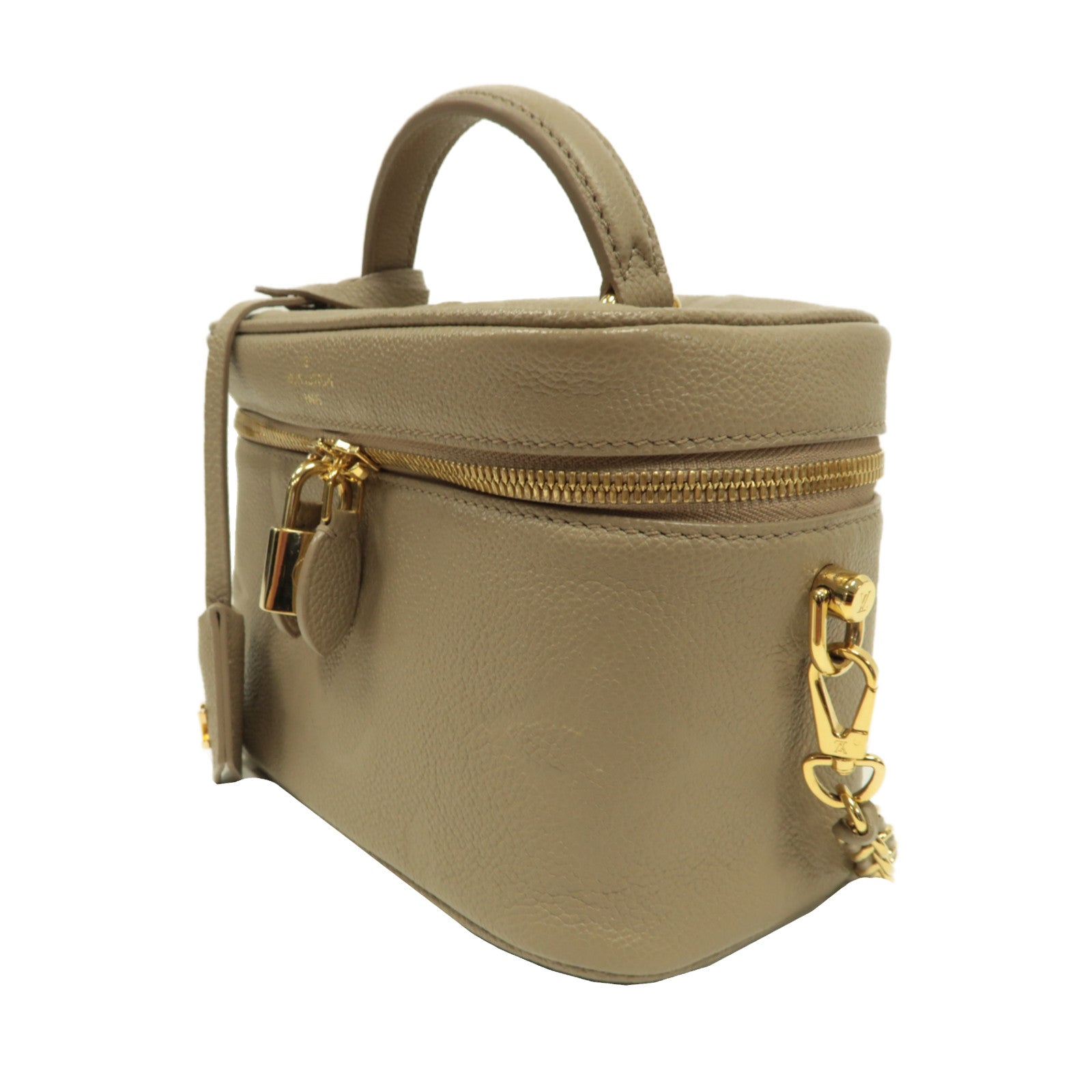 LOUIS VUITTON Monogram Empreinte Vanity PM金扣手挽肩背兩用袋灰色
