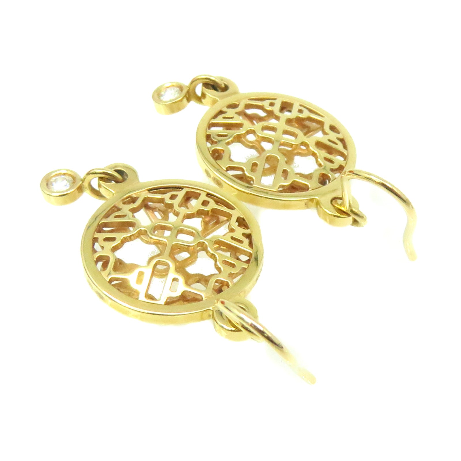 HERMES 18K玫瑰金Chaine d'Ancre Earrings耳环金色