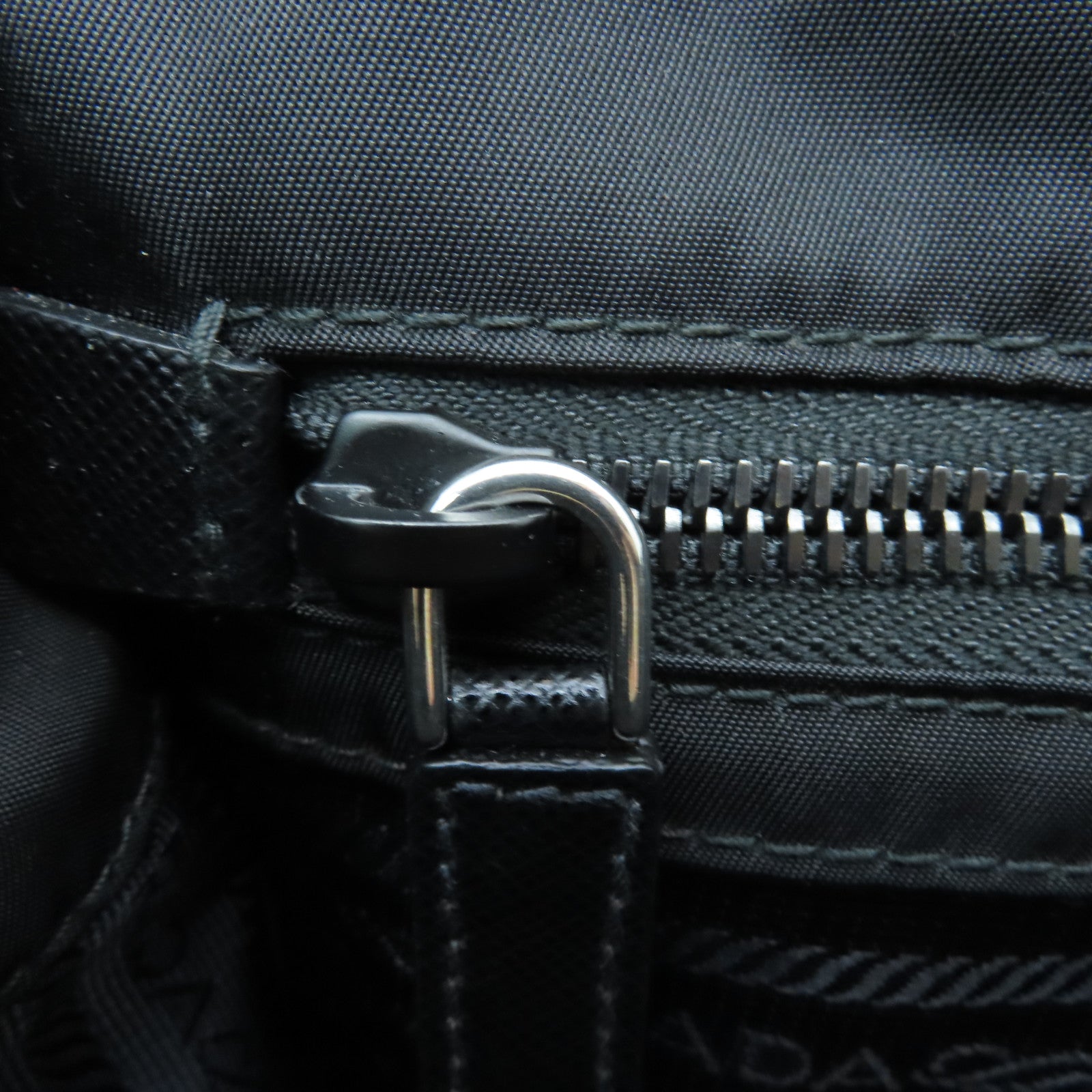 PRADA Nylon Shoulder Bag Silver Buckle Shoulder Bag Black