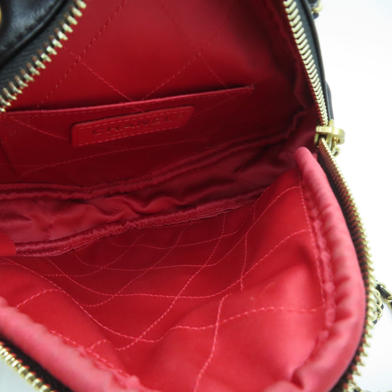 CHANEL 【激减优惠】菱格羊皮皮革Chain Shoulder Bag金扣链带肩背袋黑色