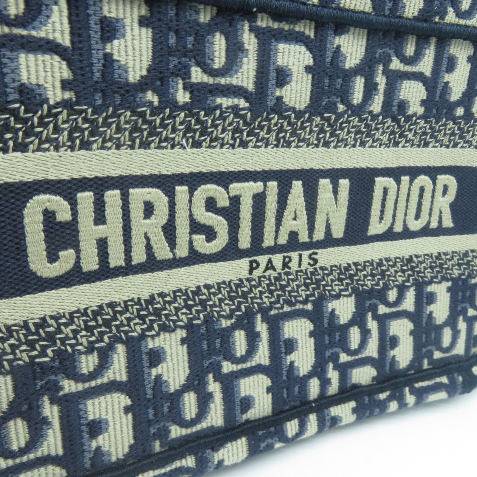 Dior 帆布/Oblique Embroidery Book Tote Mini手挽袋藍色
