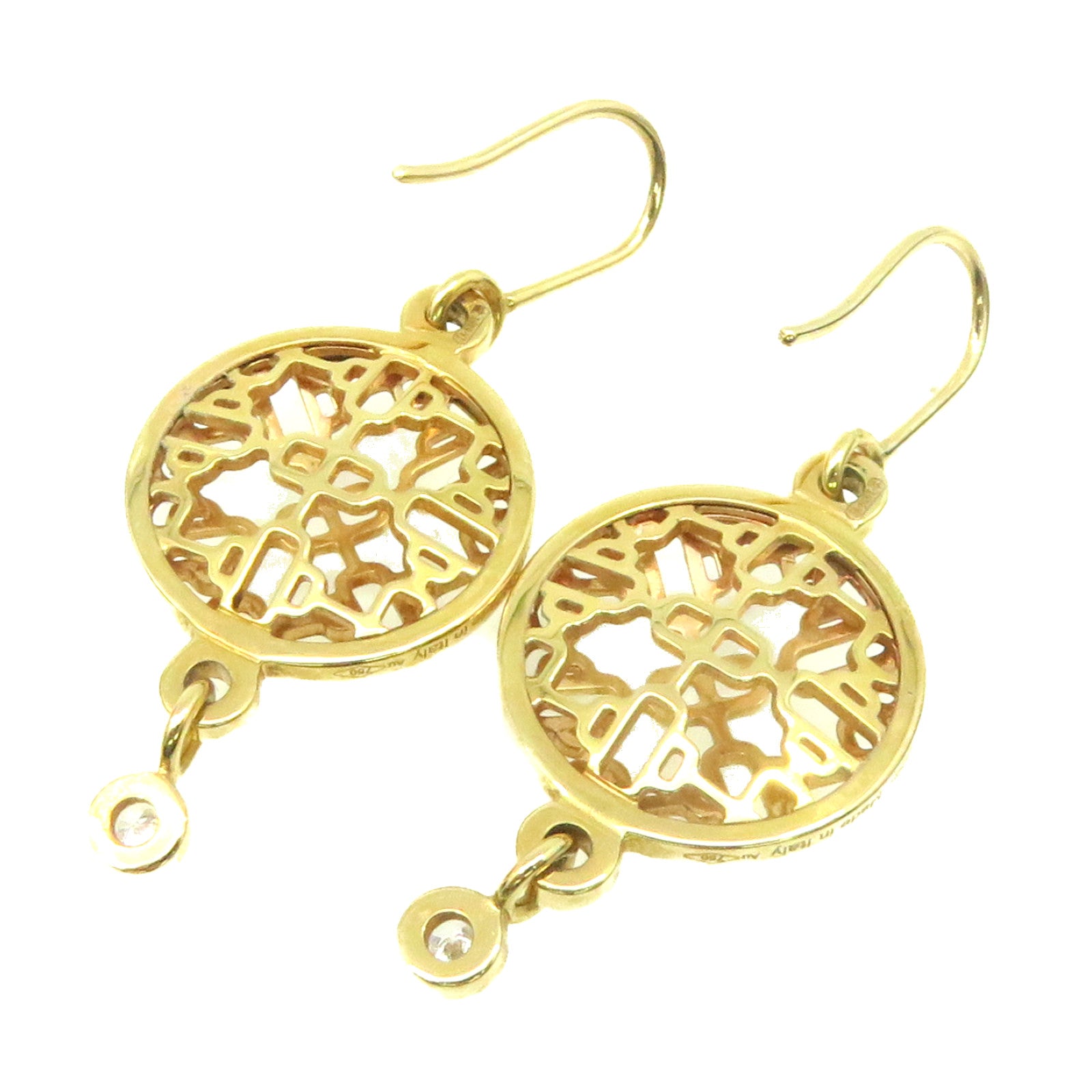 HERMES 18K玫瑰金Chaine d'Ancre Earrings耳环金色