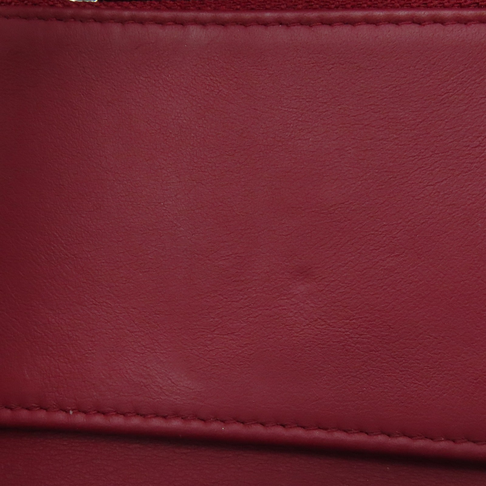 CHANEL 菱格Cavier皮革Wallet银扣钱包红色