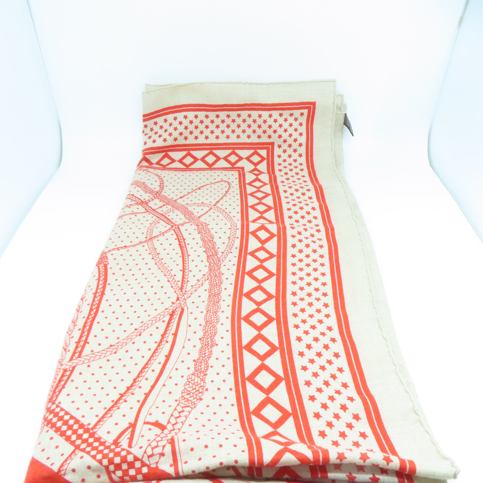 HERMES 羊絨/絲質Scarf圍巾橙色