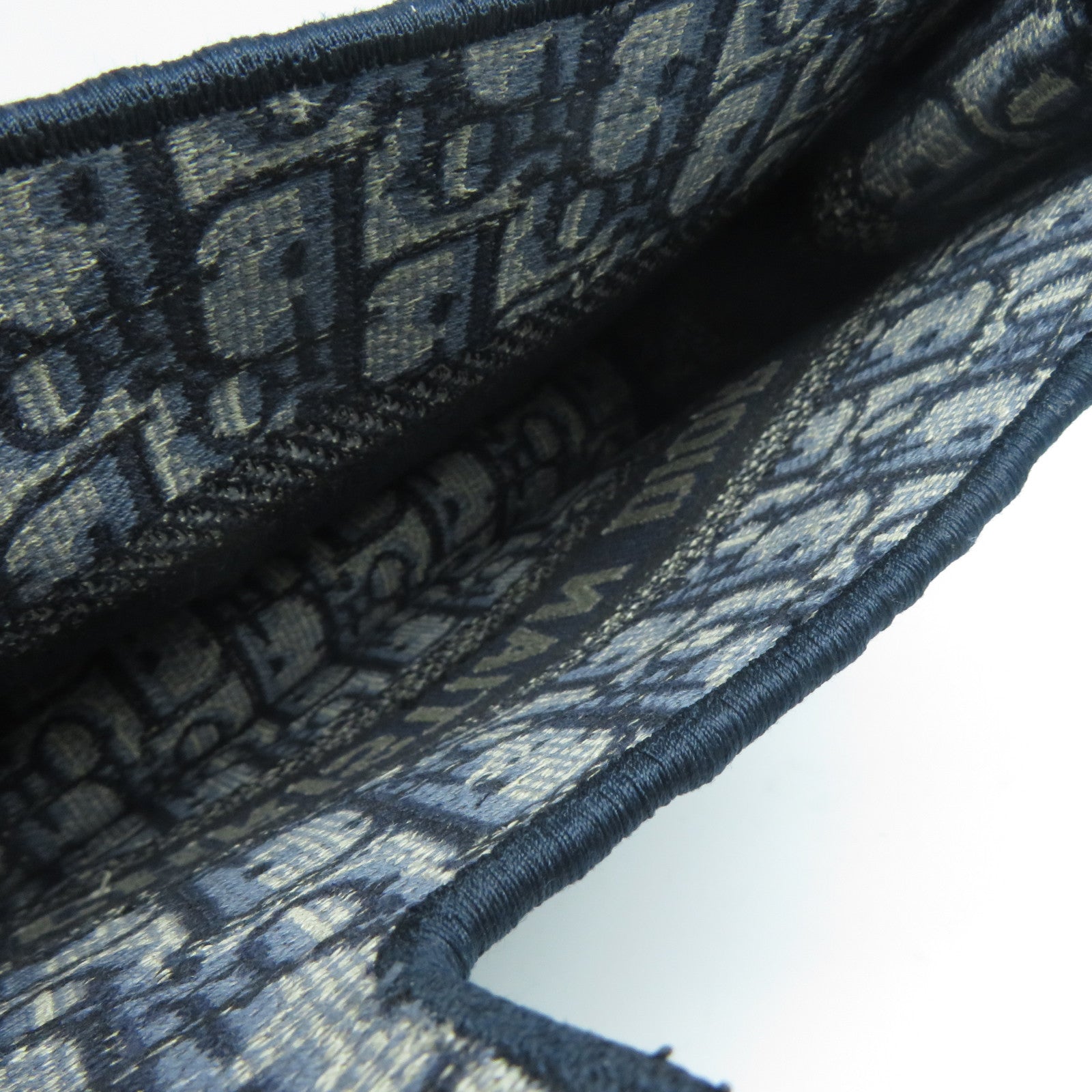Dior 帆布/Oblique Embroidery Book Tote Mini手挽袋藍色