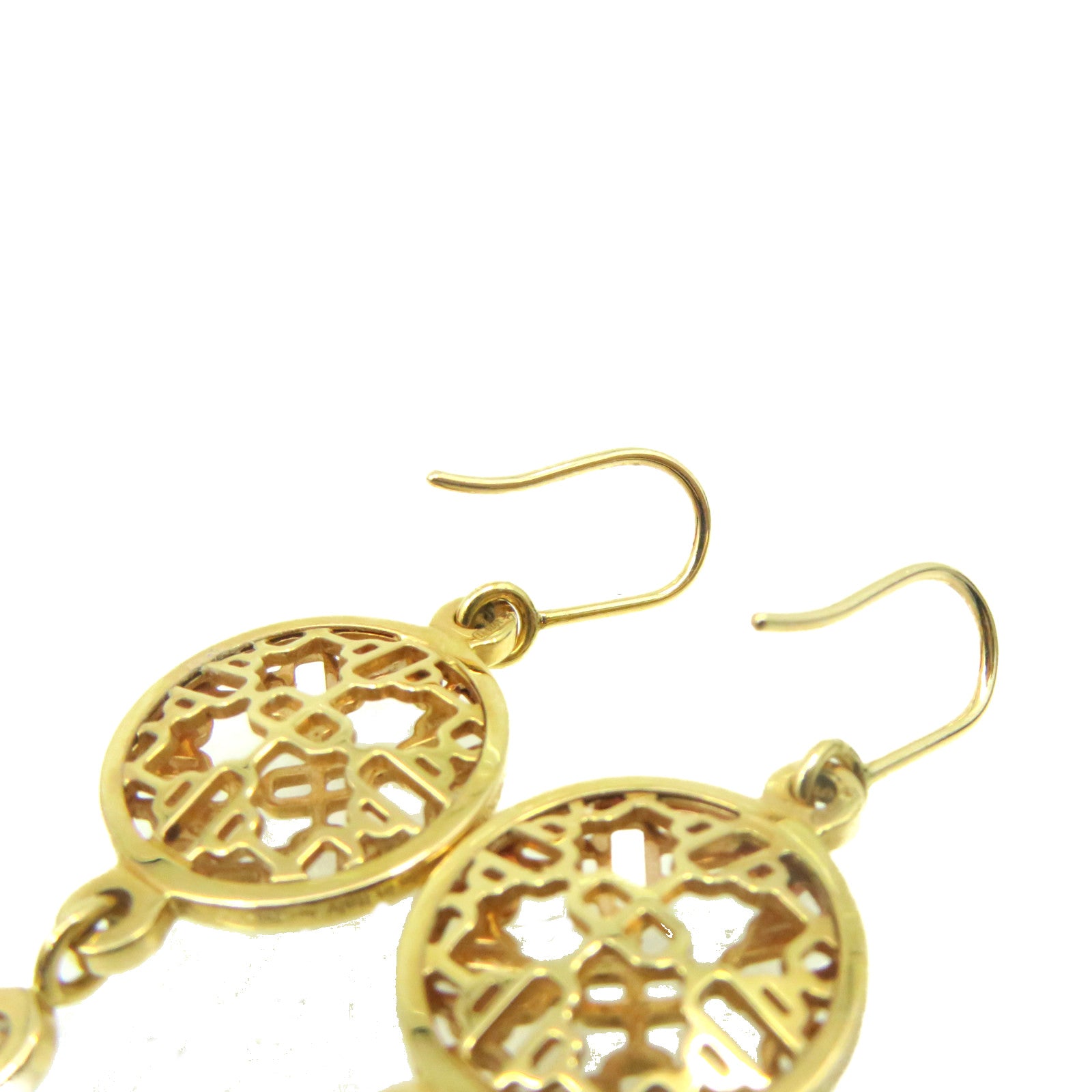 HERMES 18K玫瑰金Chaine d'Ancre Earrings耳环金色