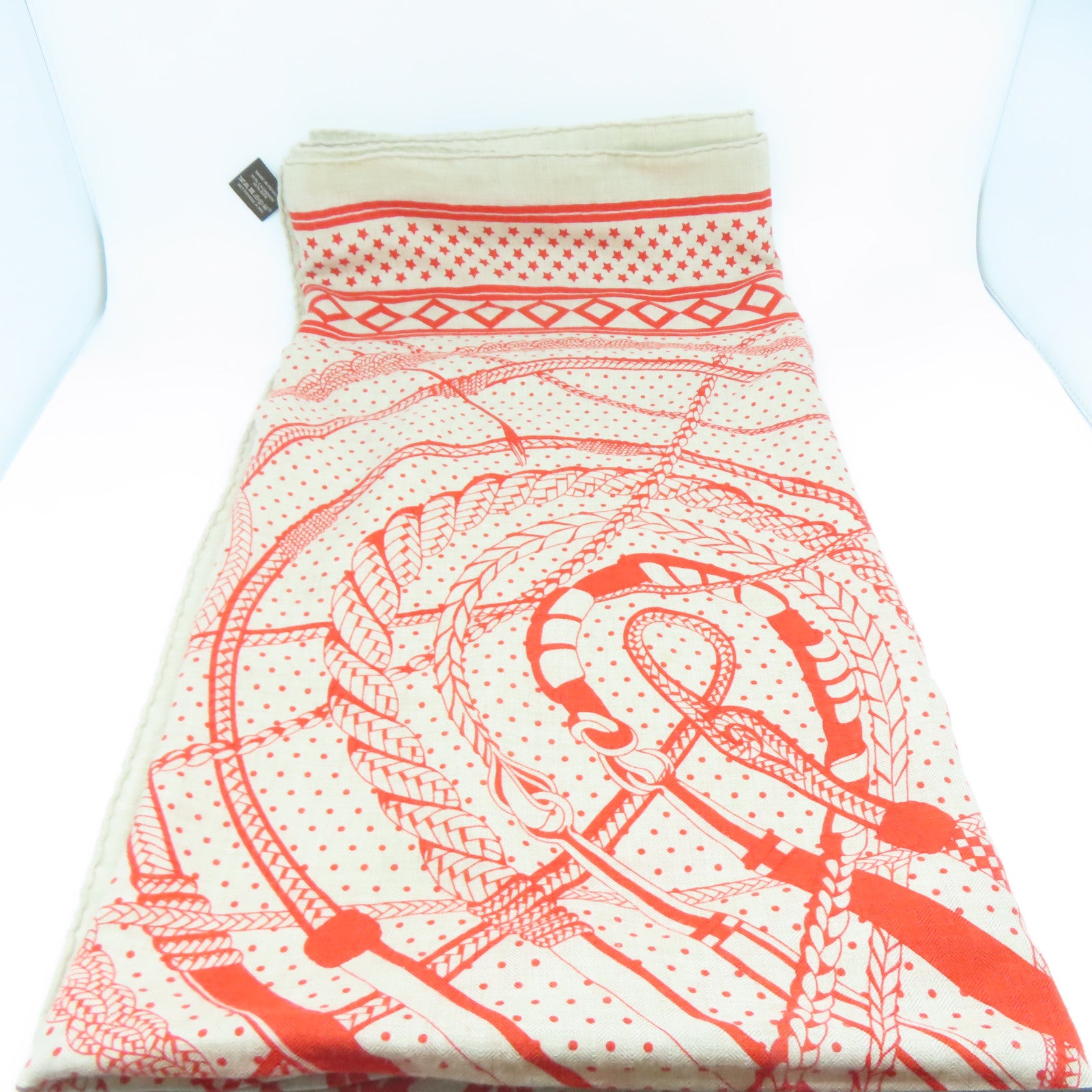 HERMES 羊絨/絲質Scarf圍巾橙色