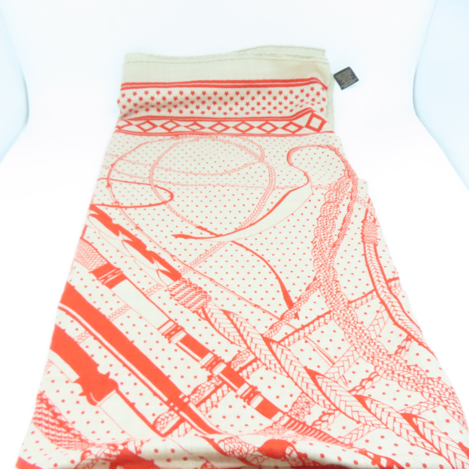 HERMES 羊絨/絲質Scarf圍巾橙色