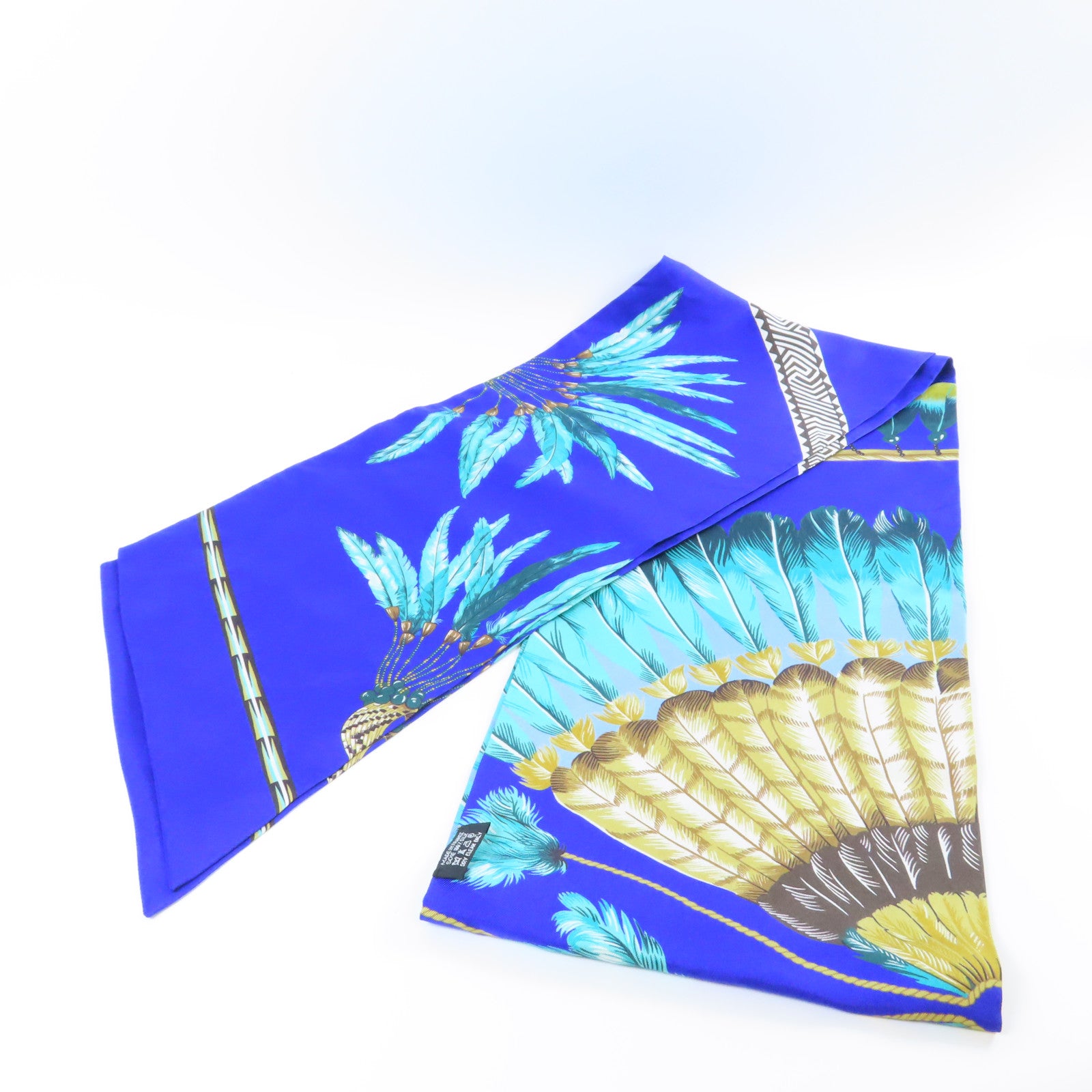 HERMES 絲質Maxi Twilly Scarf絲巾藍色