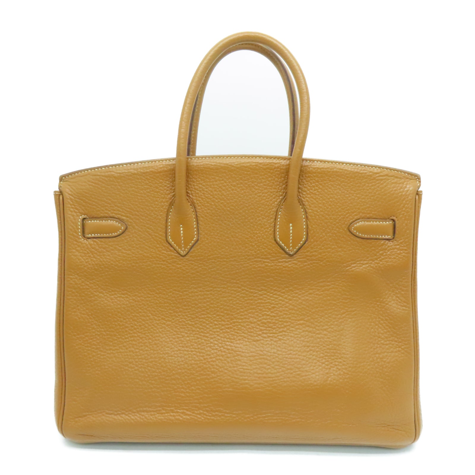 HERMES 【激减优惠】Clemence皮革Birkin 35银扣手挽袋啡色