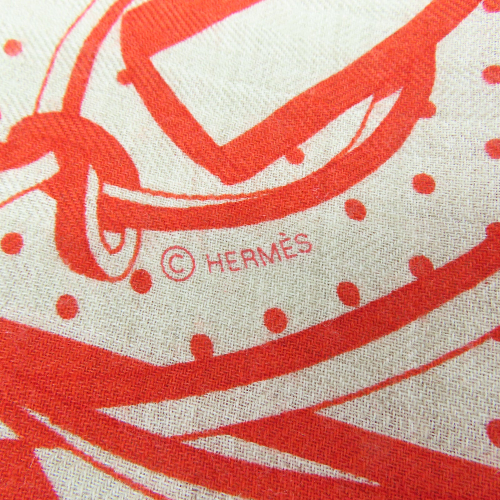 HERMES 羊絨/絲質Scarf圍巾橙色