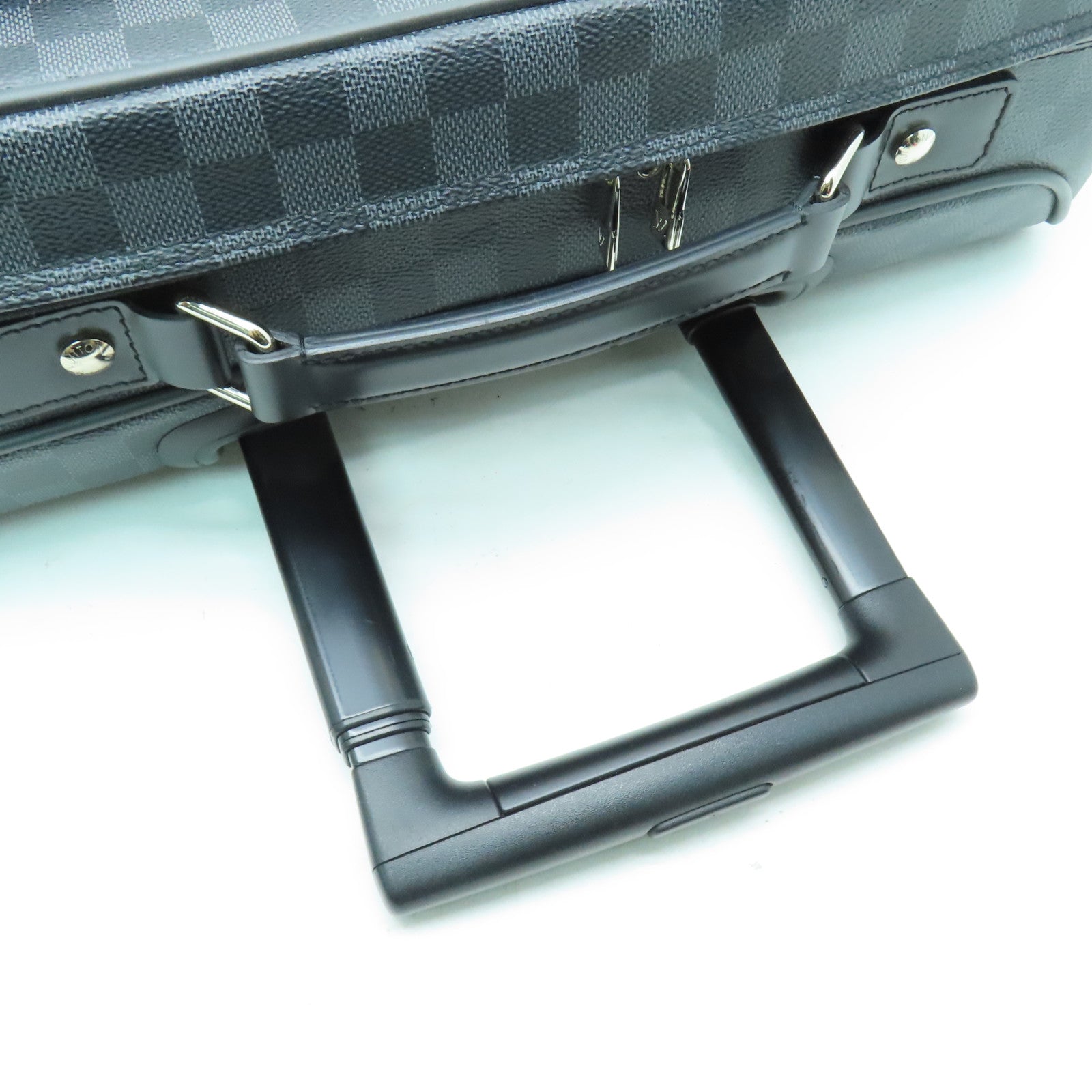 LOUIS VUITTON Damier Pilot Case銀扣行李箱黑色