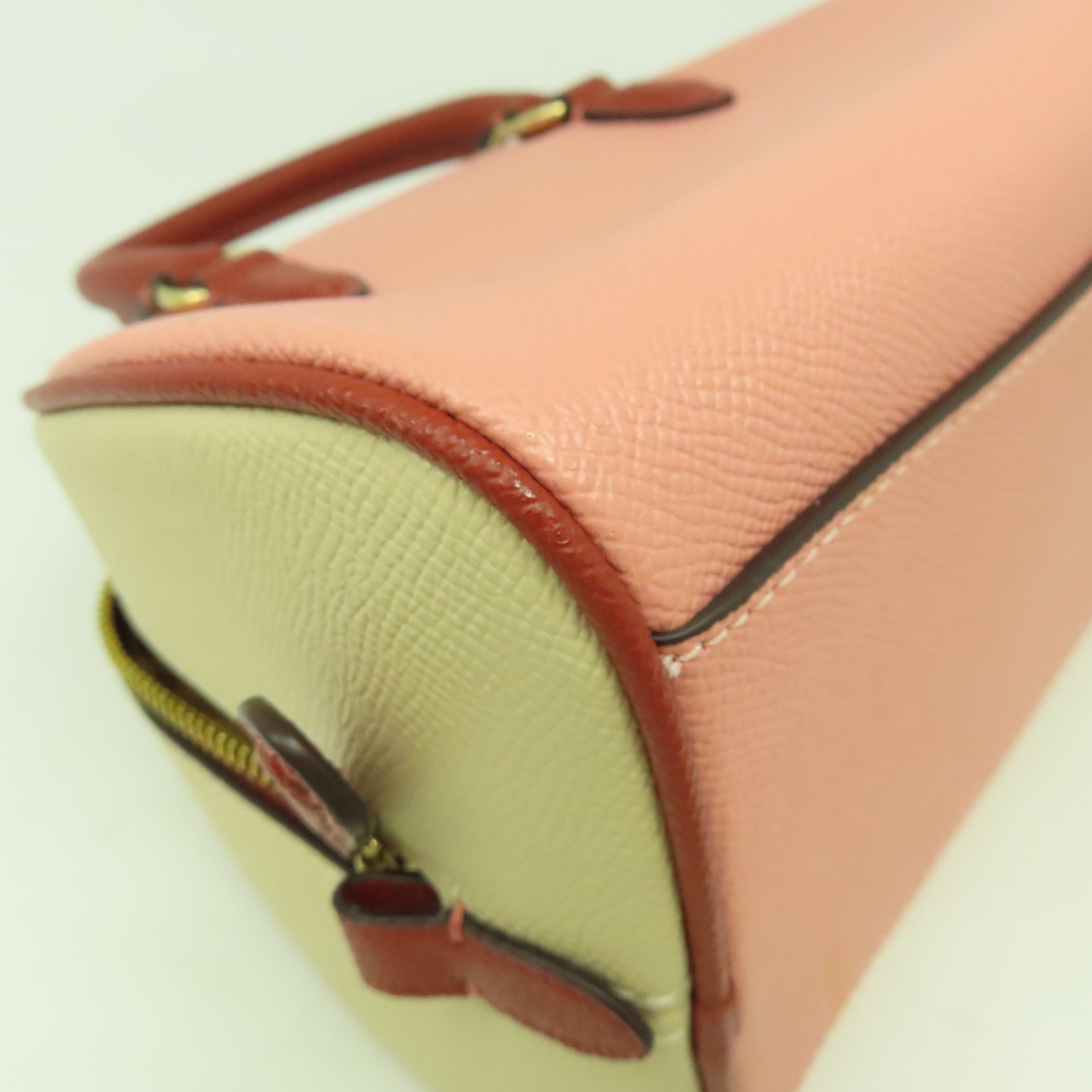 COACH 皮革Sydney Satchel Bag金扣手挽肩背兩用袋粉紅色