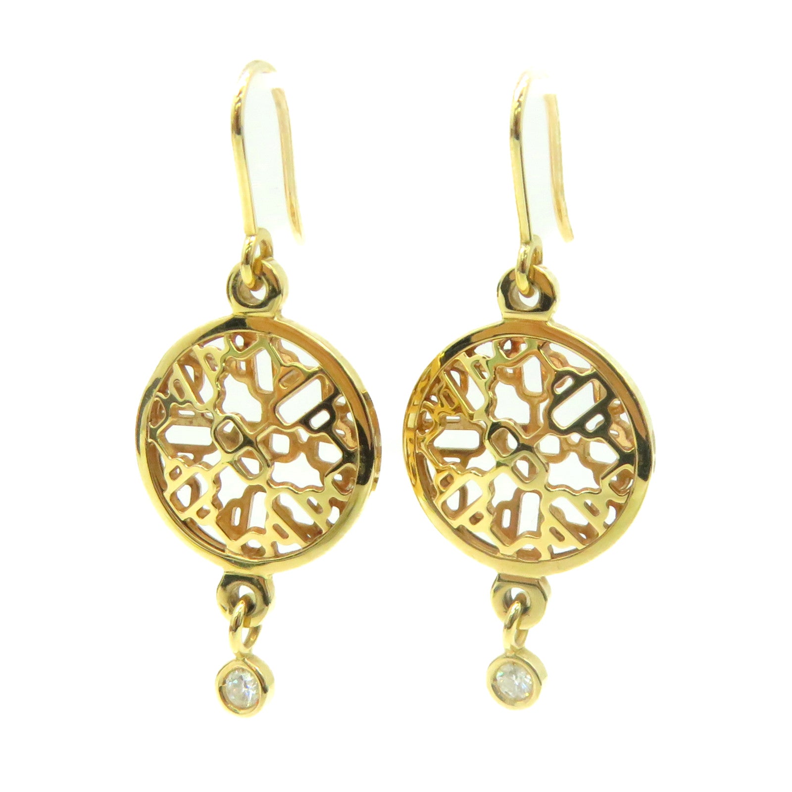 HERMES 18K玫瑰金Chaine d'Ancre Earrings耳环金色