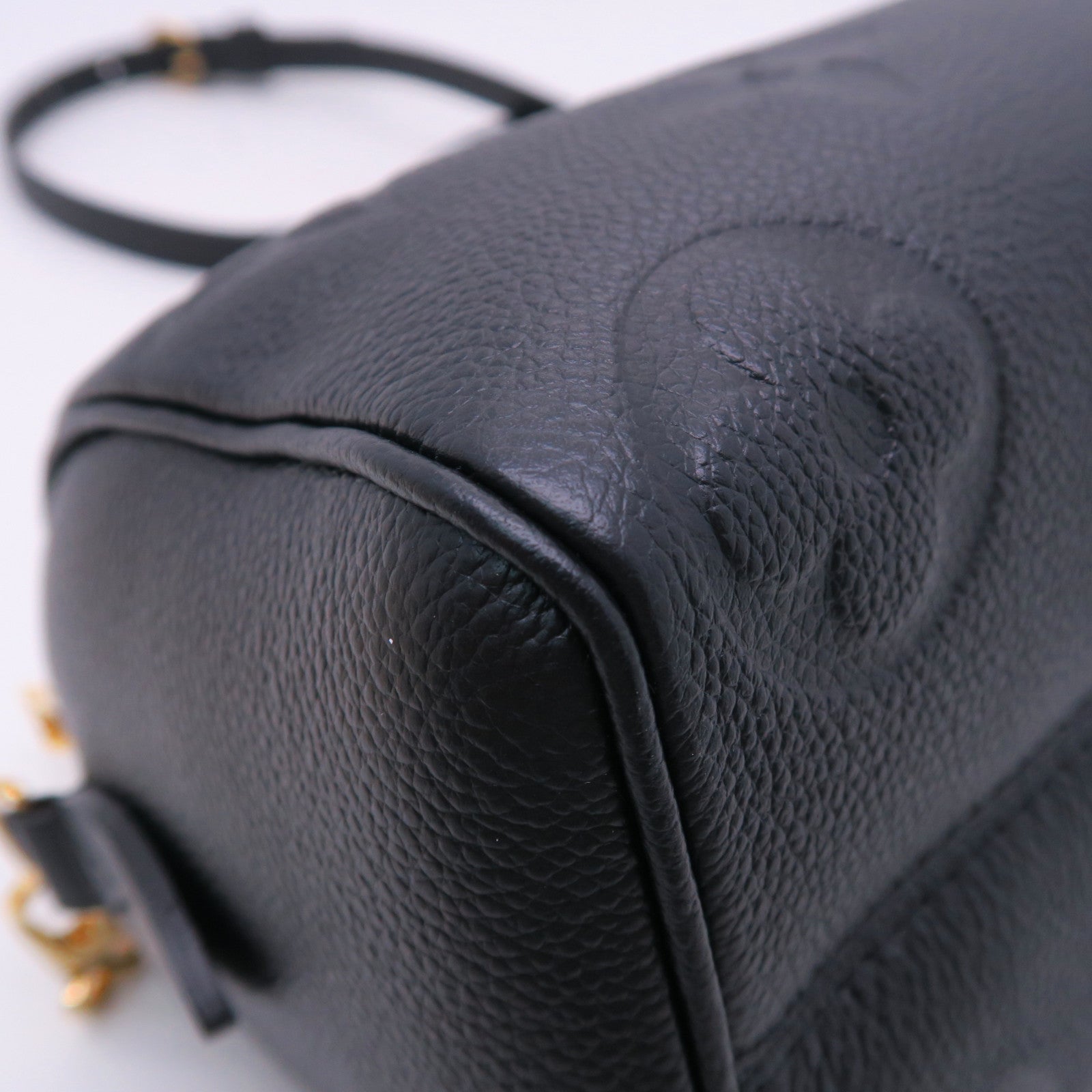 LOUIS VUITTON Monogram Empreinte Speedy Bandouliere 20金扣手挽肩背兩用袋黑色