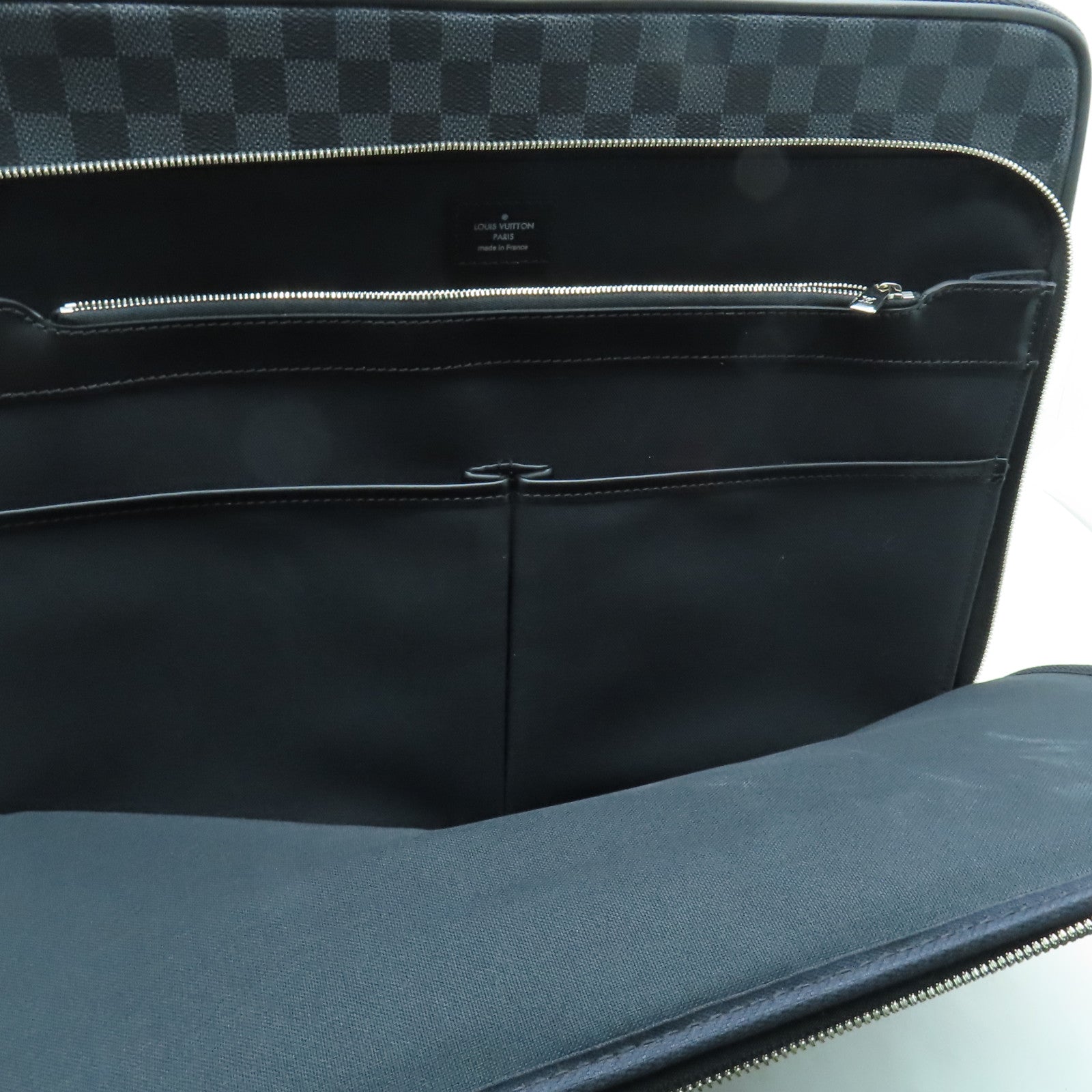 LOUIS VUITTON Damier Pilot Case銀扣行李箱黑色