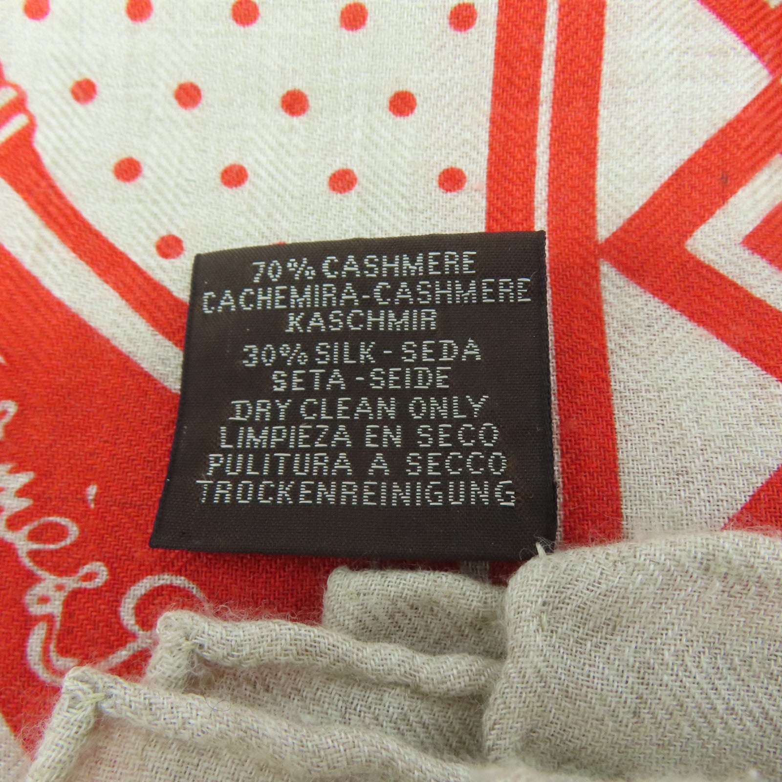 HERMES 羊絨/絲質Scarf圍巾橙色