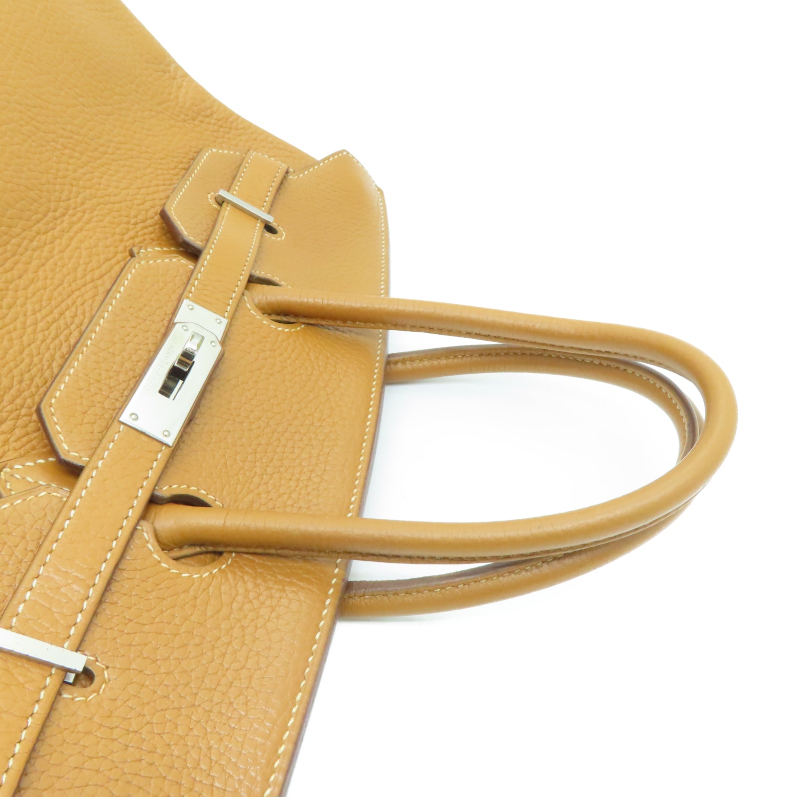 HERMES 【激减优惠】Clemence皮革Birkin 35银扣手挽袋啡色