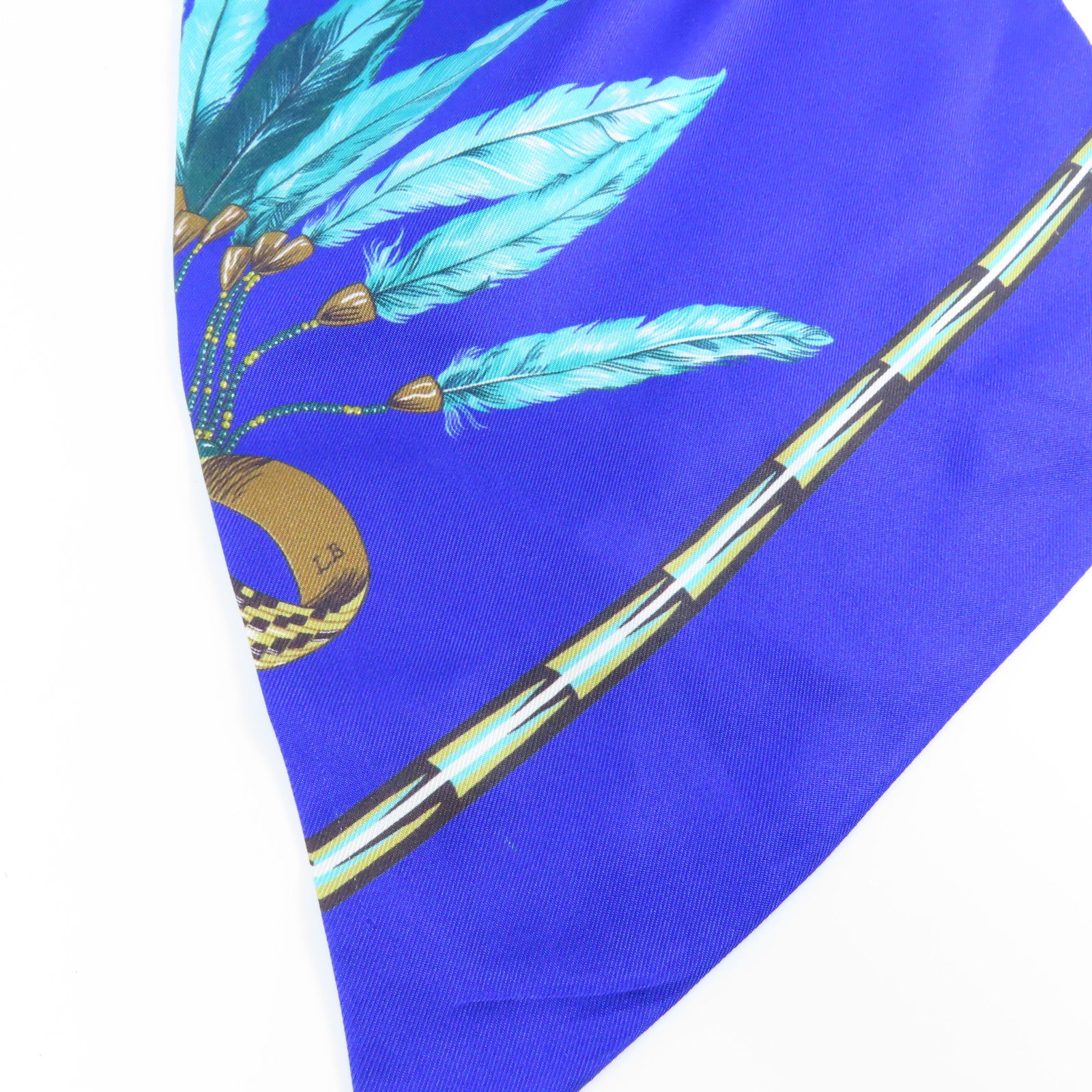 HERMES 絲質Maxi Twilly Scarf絲巾藍色