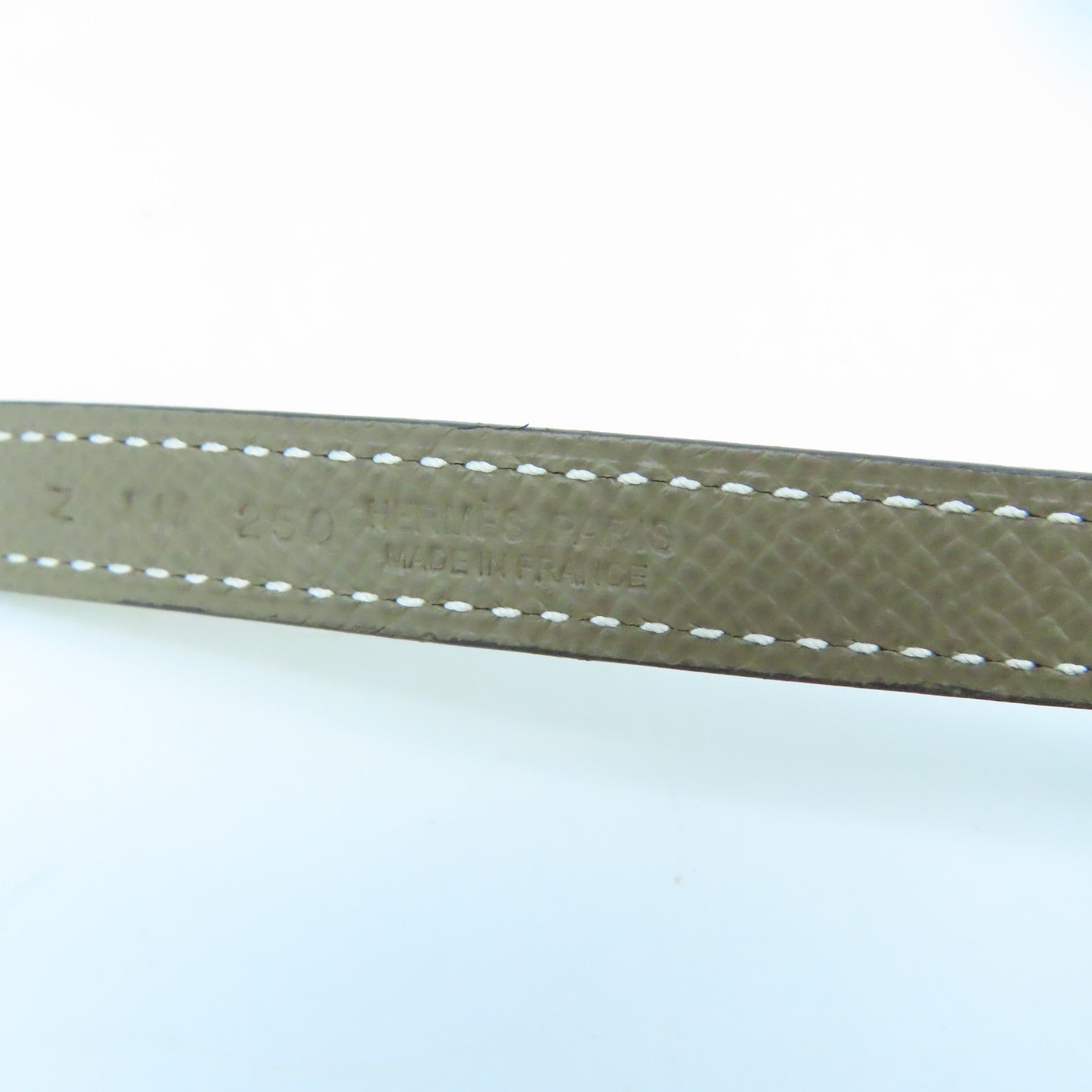 HERMES Togo皮革Belt 70cm金扣皮带米色