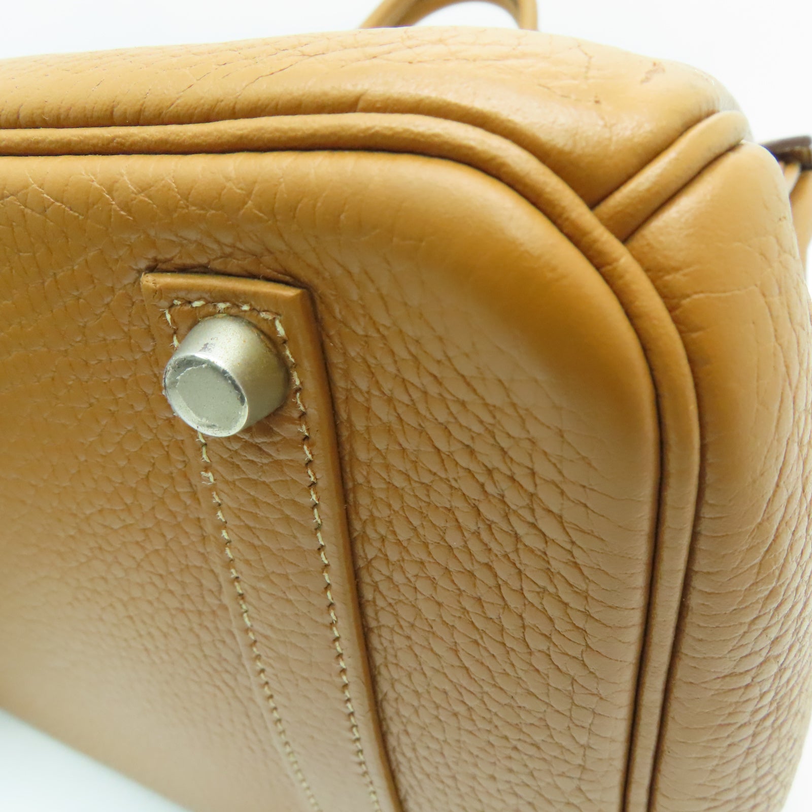 HERMES 【激减优惠】Clemence皮革Birkin 35银扣手挽袋啡色