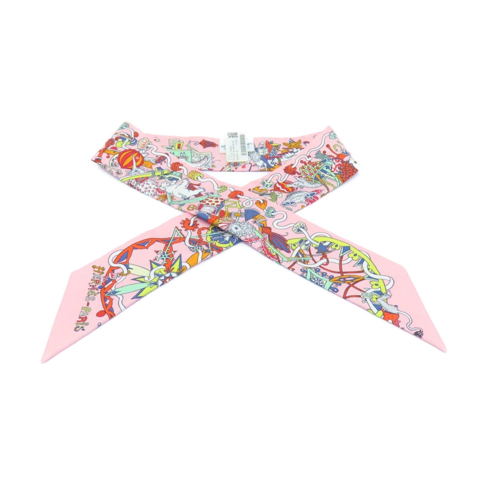 HERMES Silk Twilly Scarf Pink/Color