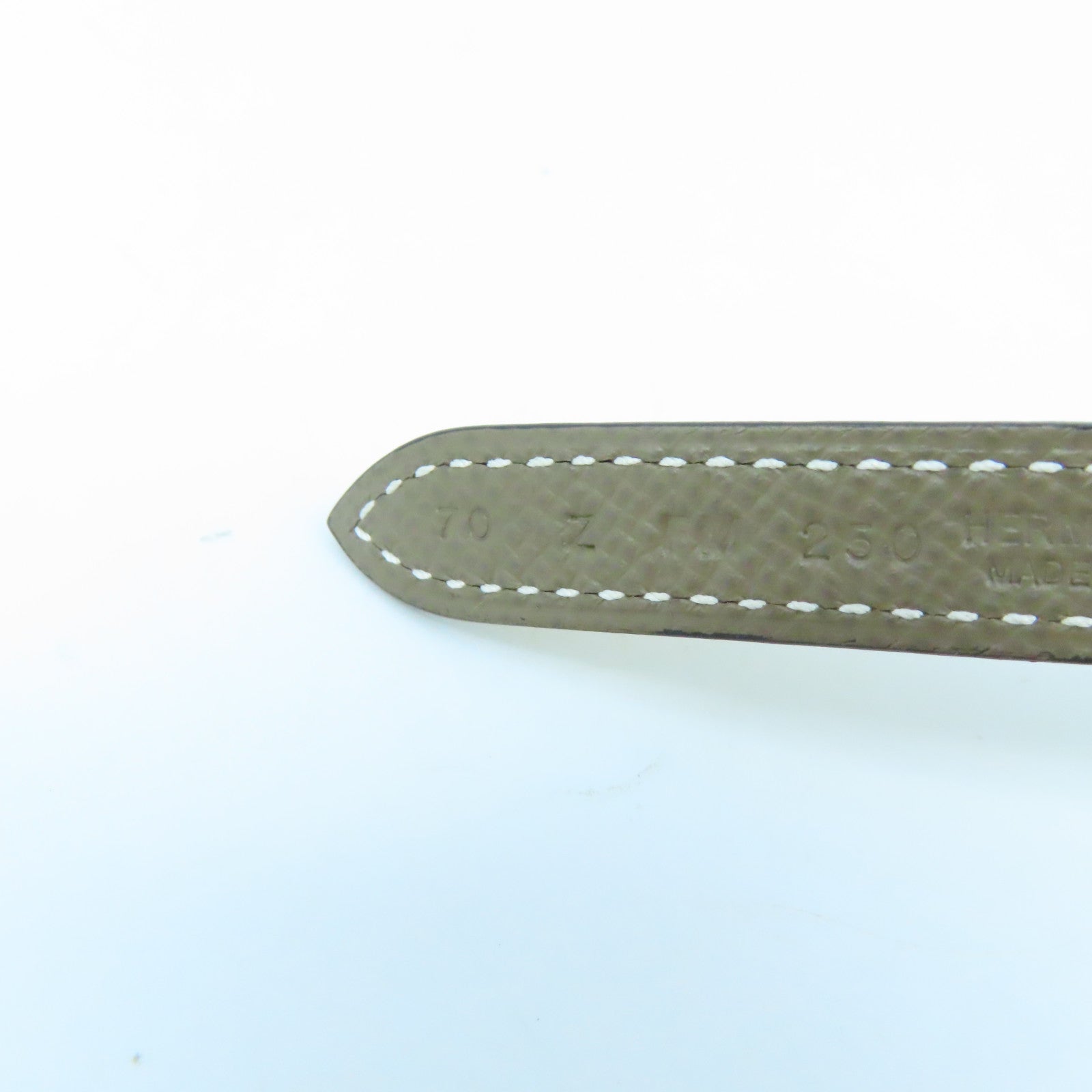 HERMES Togo皮革Belt 70cm金扣皮带米色
