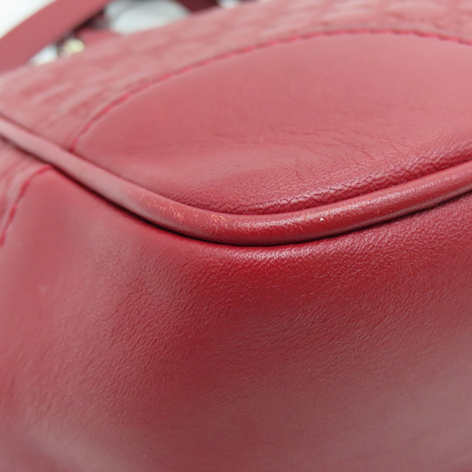 GUCCI 牛皮皮革2way Shoulder Bag金扣手挽肩背两用袋红色
