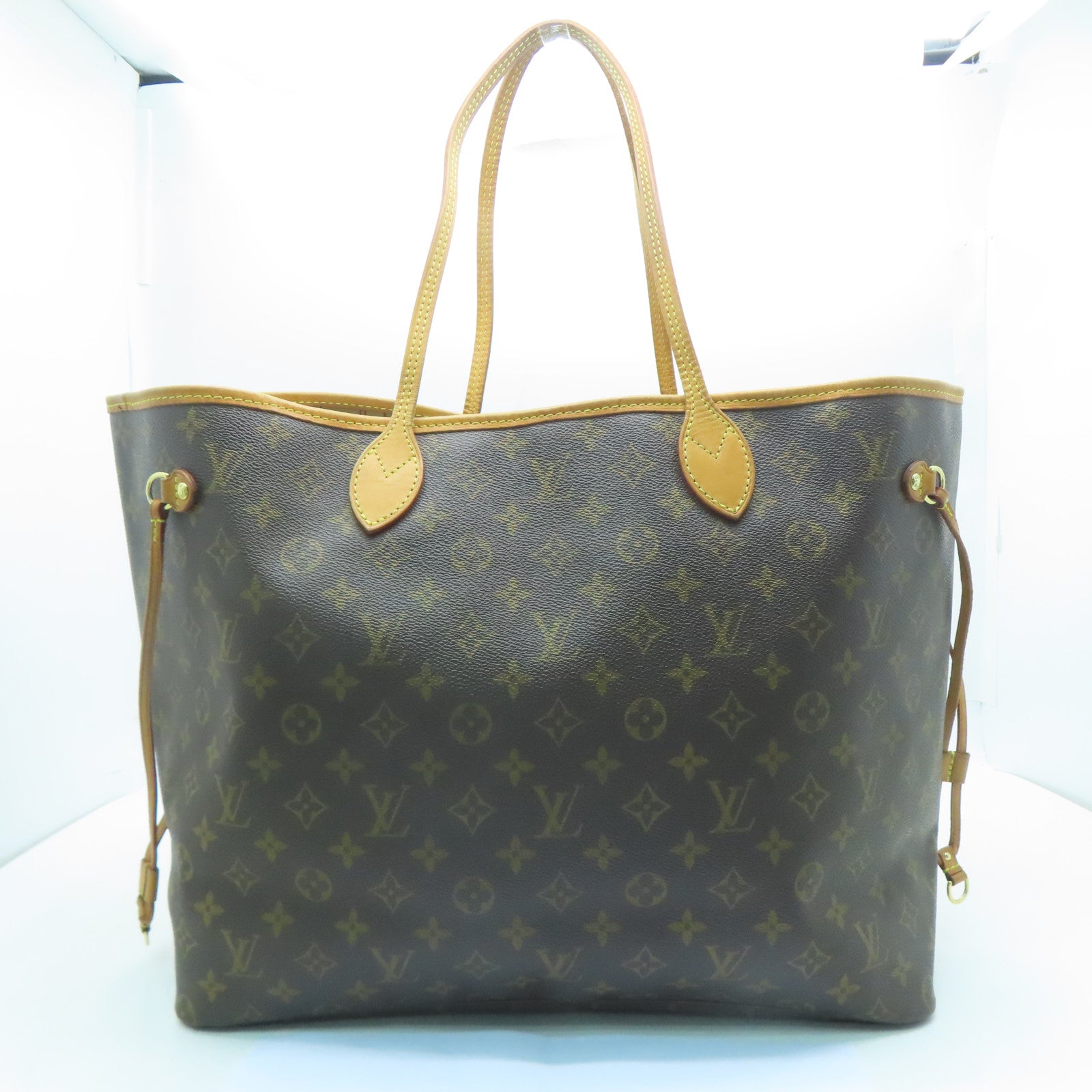 LOUIS VUITTON Monogram Neverfull GM金扣手挽肩背兩用袋啡色