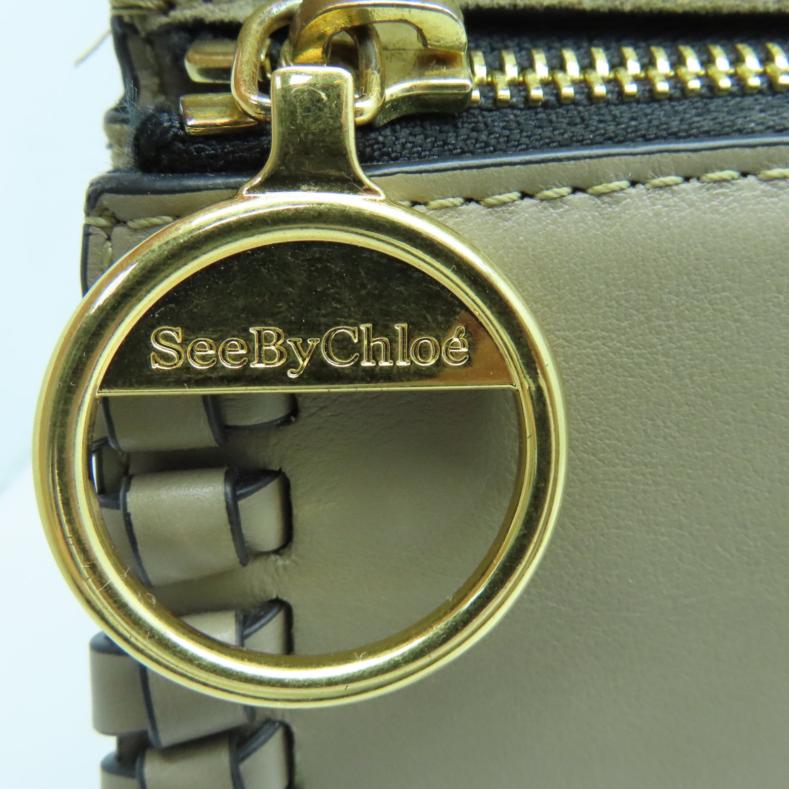 SEE BY CHLOE 【激減優惠】牛皮皮革/麂皮皮革２Way Shoulder金扣手挽肩背兩用袋灰色