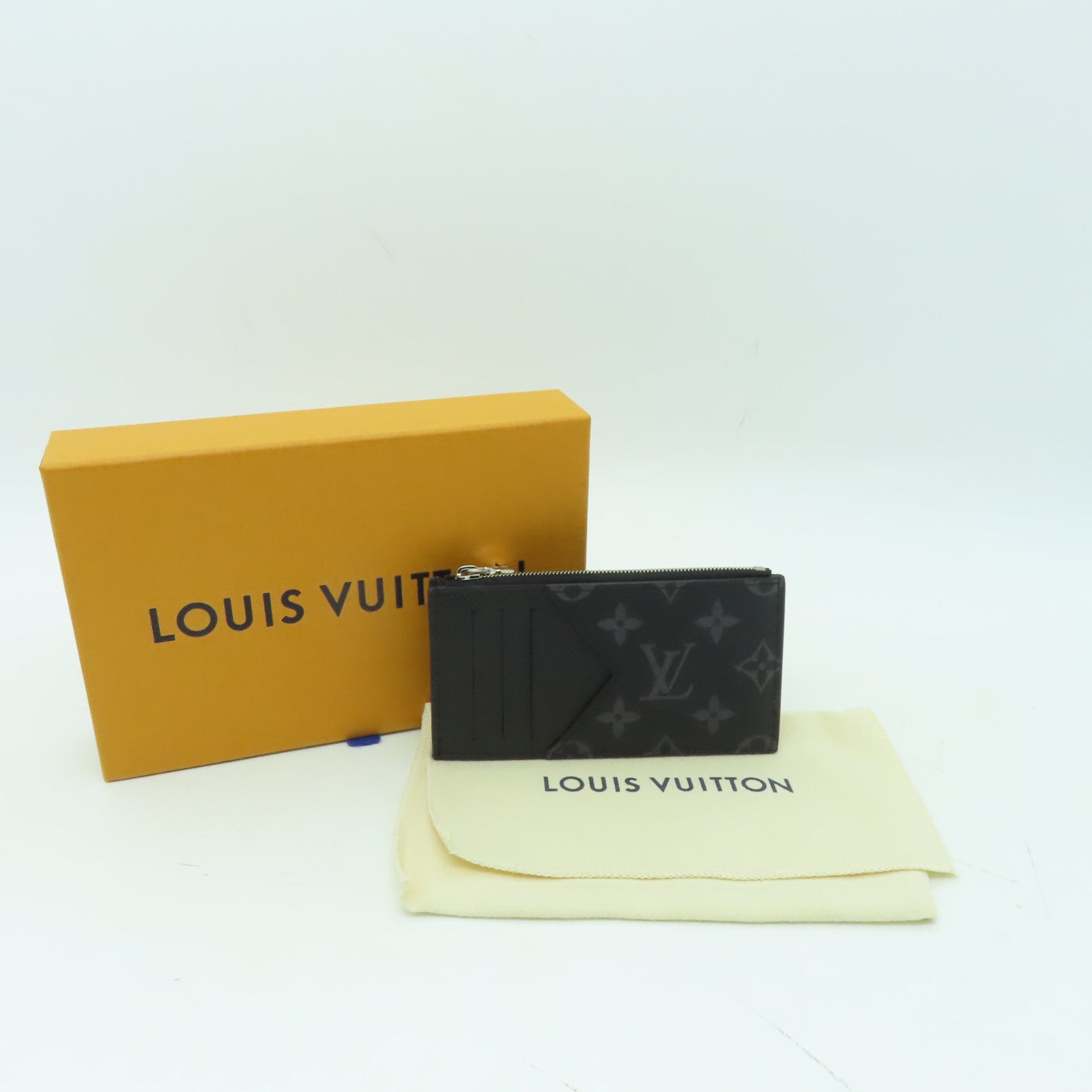 LOUIS VUITTON Monogram Eclipse Coin Case銀扣零錢包黒色