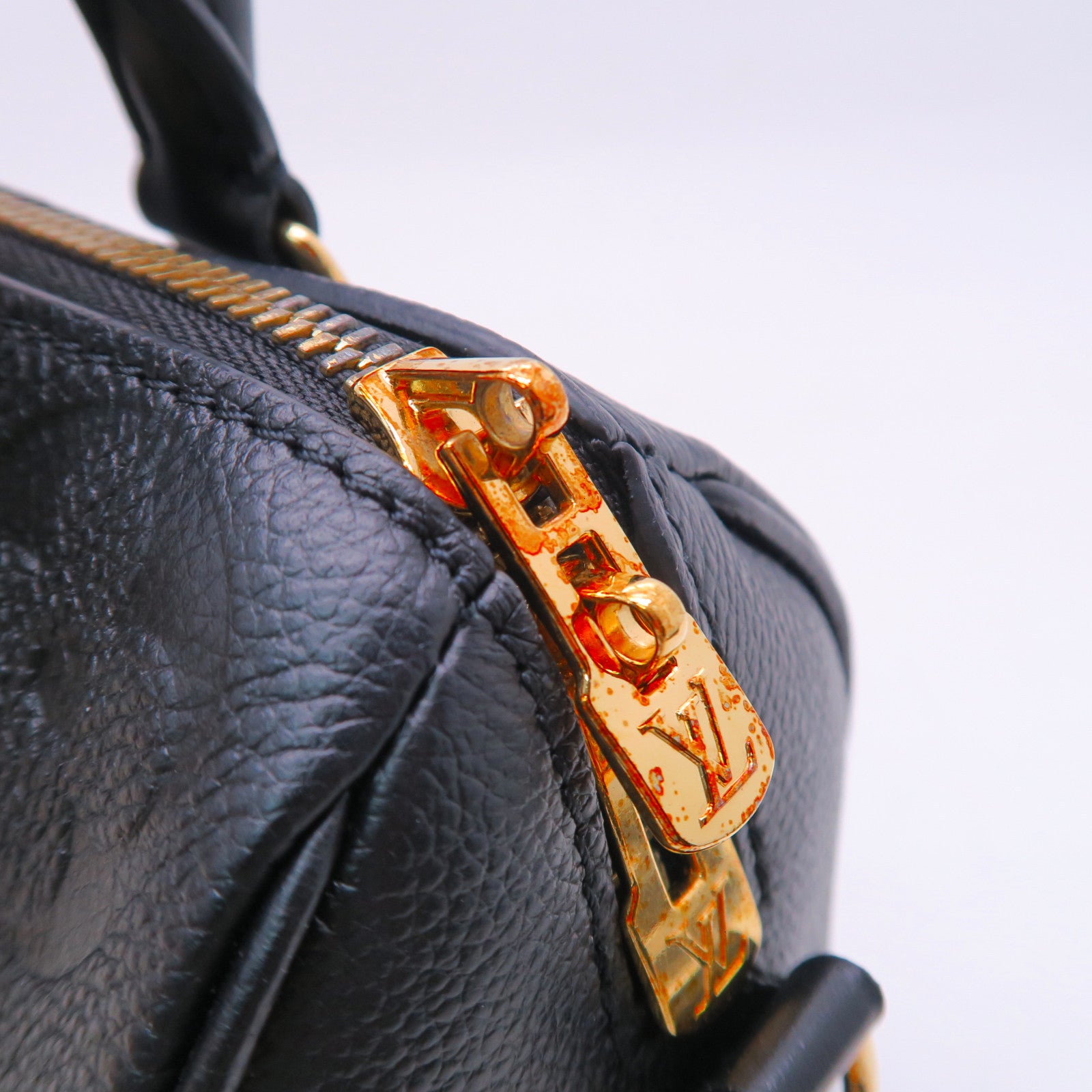 LOUIS VUITTON Monogram Empreinte Speedy Bandouliere 20金扣手挽肩背兩用袋黑色