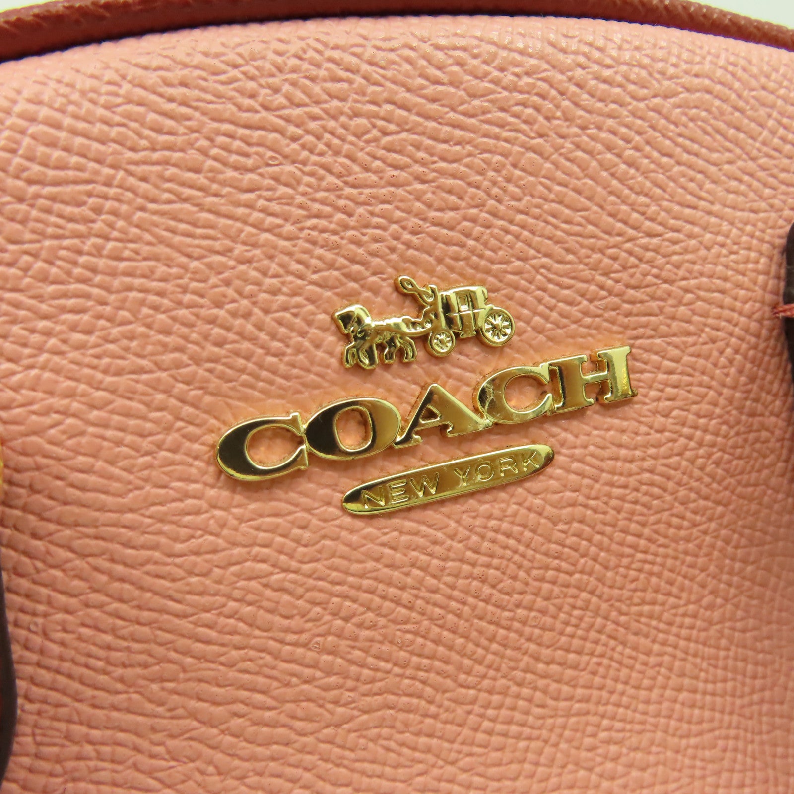 COACH 皮革Sydney Satchel Bag金扣手挽肩背兩用袋粉紅色