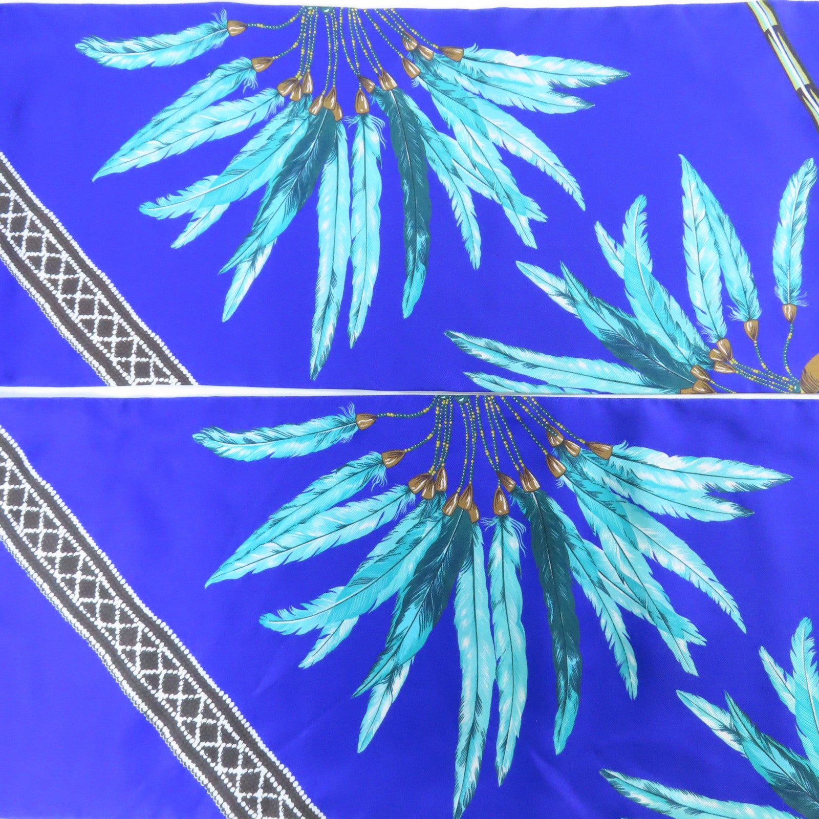HERMES 絲質Maxi Twilly Scarf絲巾藍色