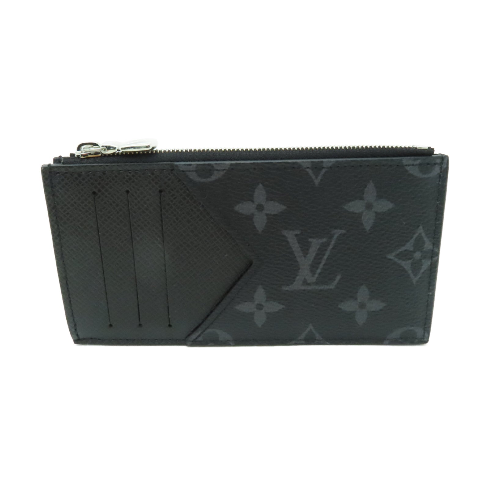 LOUIS VUITTON Monogram Eclipse Coin Case銀扣零錢包黒色