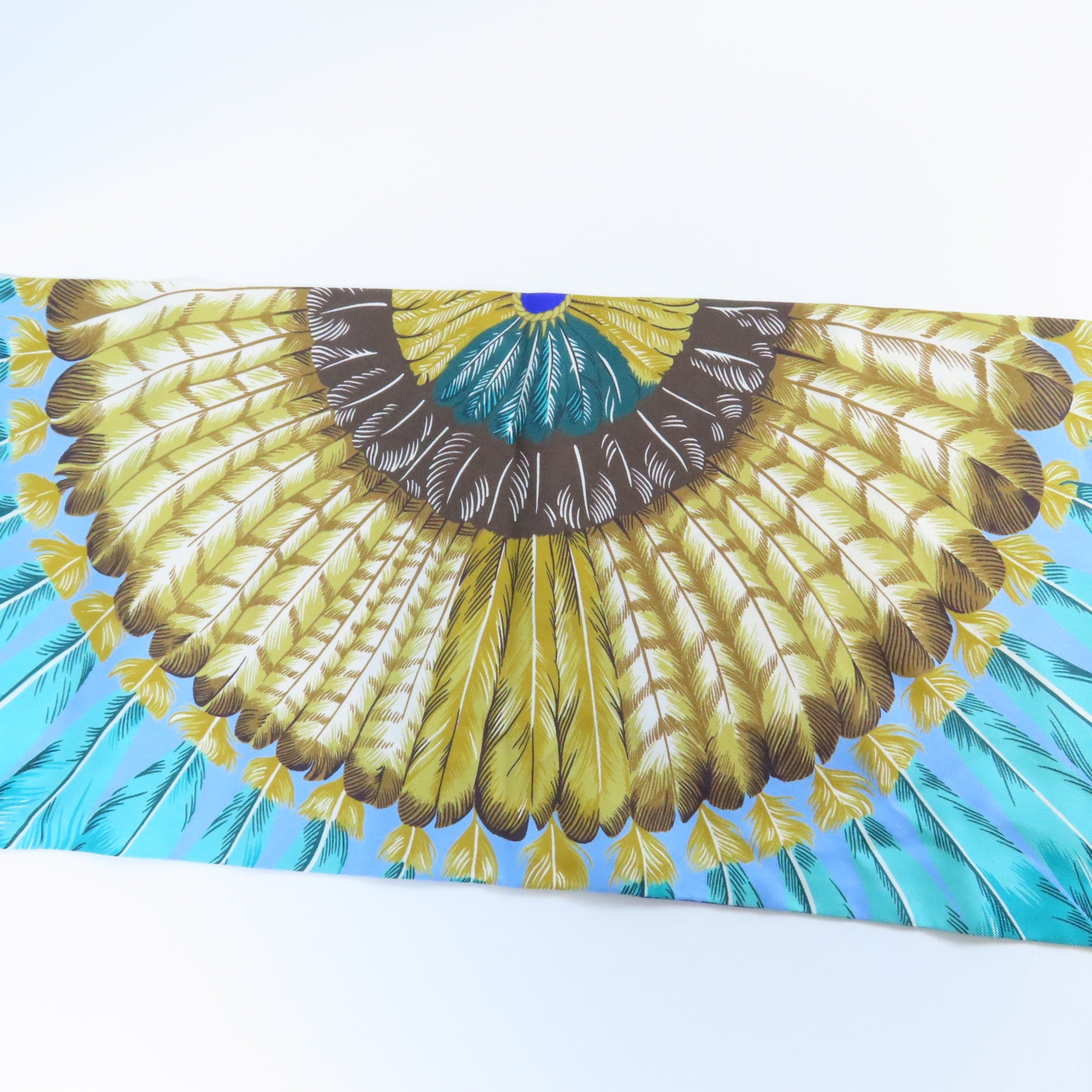 HERMES 絲質Maxi Twilly Scarf絲巾藍色