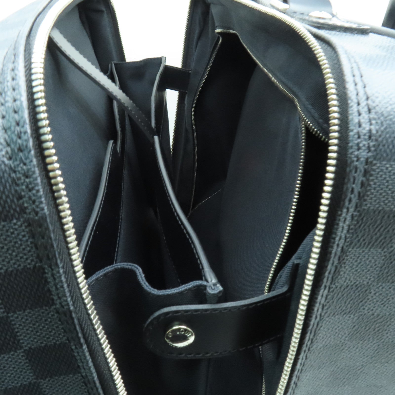 LOUIS VUITTON Damier Pilot Case銀扣行李箱黑色