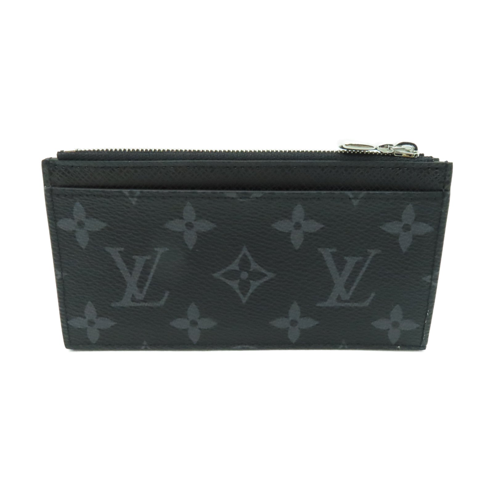 LOUIS VUITTON Monogram Eclipse Coin Case銀扣零錢包黒色