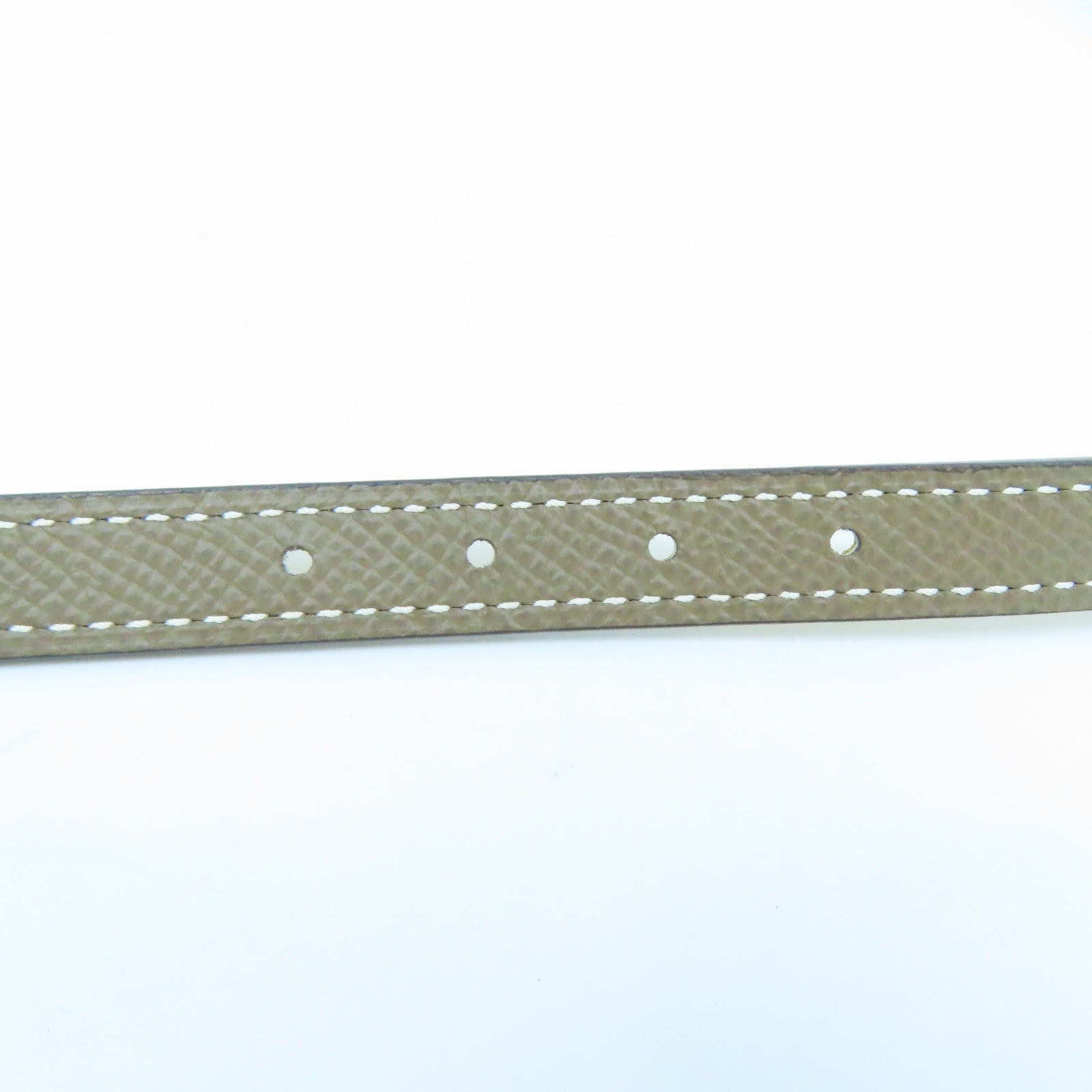 HERMES Togo皮革Belt 70cm金扣皮带米色