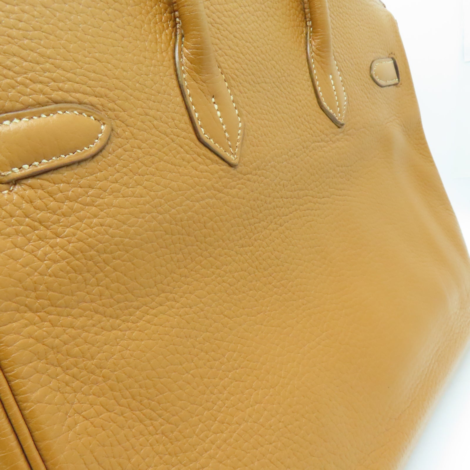HERMES 【激减优惠】Clemence皮革Birkin 35银扣手挽袋啡色
