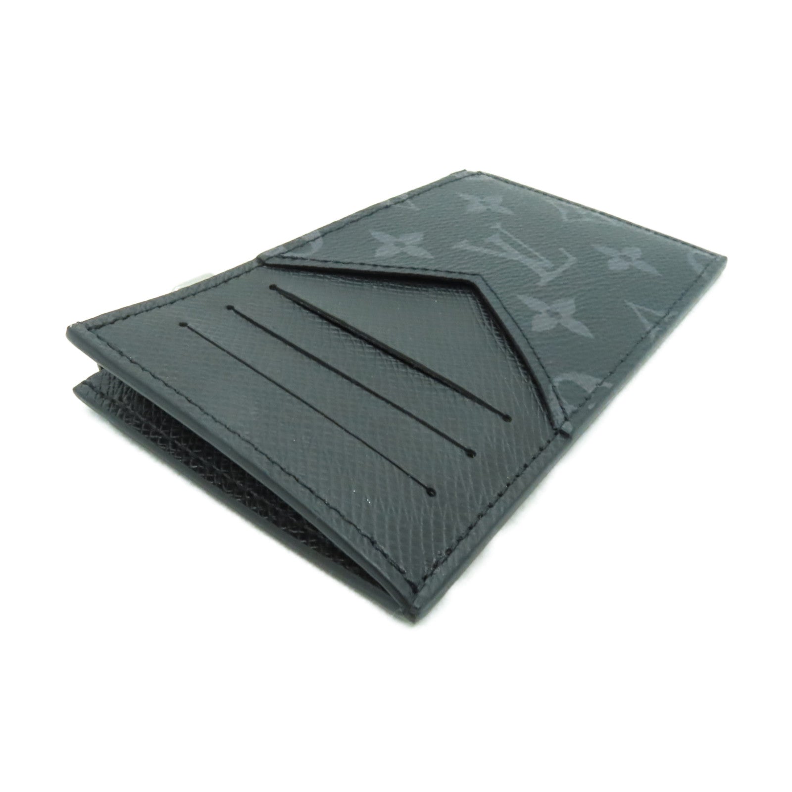 LOUIS VUITTON Monogram Eclipse Coin Case銀扣零錢包黒色