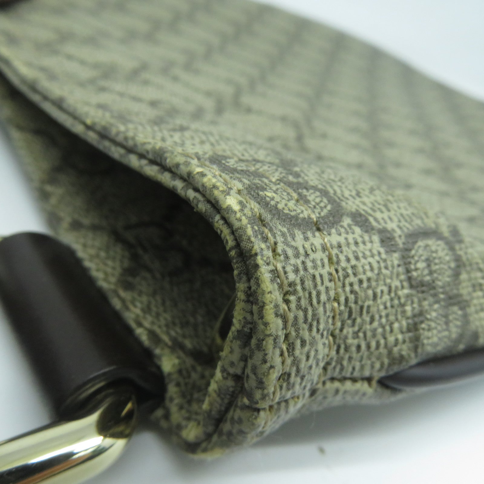GUCCI 塗層帆布Shoulder Bag金扣肩背袋啡色
