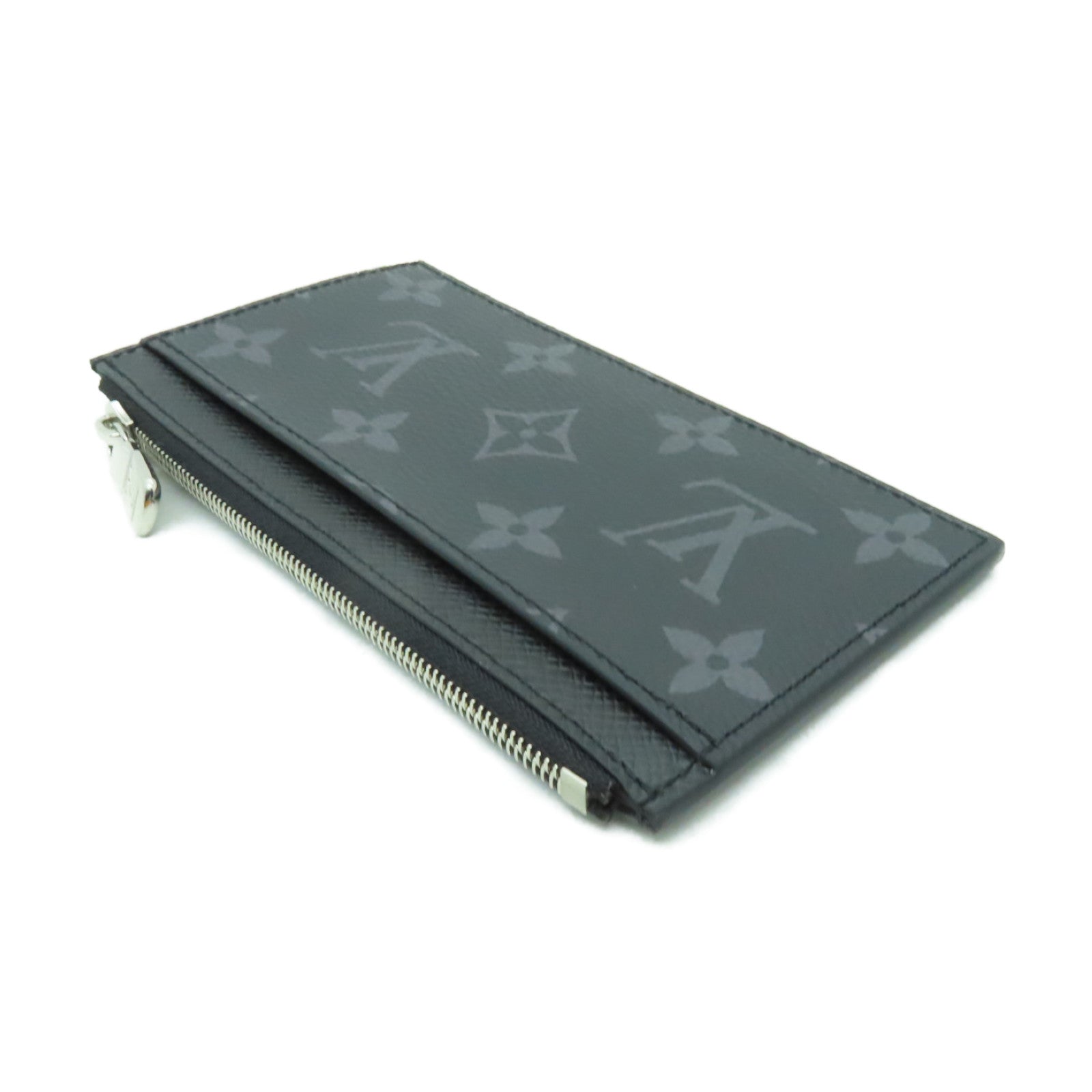 LOUIS VUITTON Monogram Eclipse Coin Case銀扣零錢包黒色