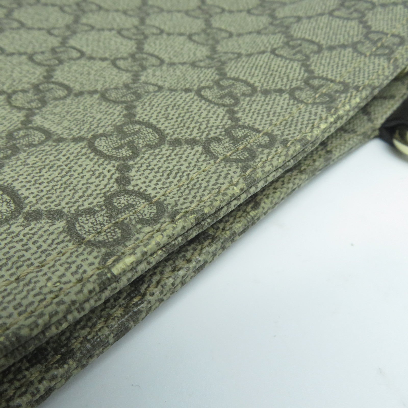 GUCCI 塗層帆布Shoulder Bag金扣肩背袋啡色