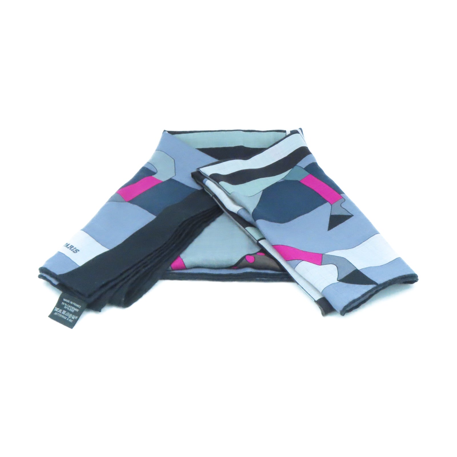 HERMES Cashmere/丝质Scarf丝巾灰色/黑色