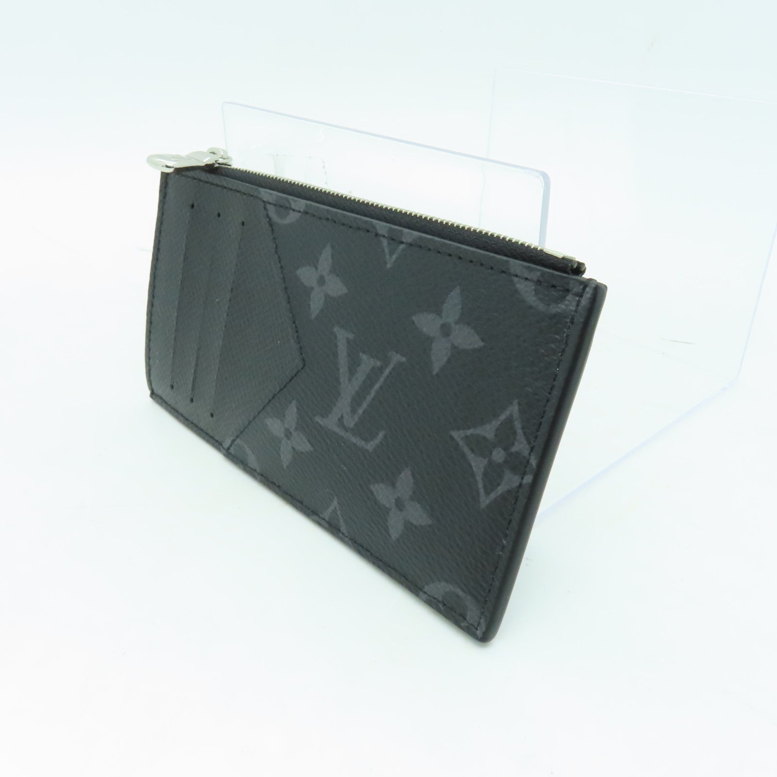 LOUIS VUITTON Monogram Eclipse Coin Case銀扣零錢包黒色